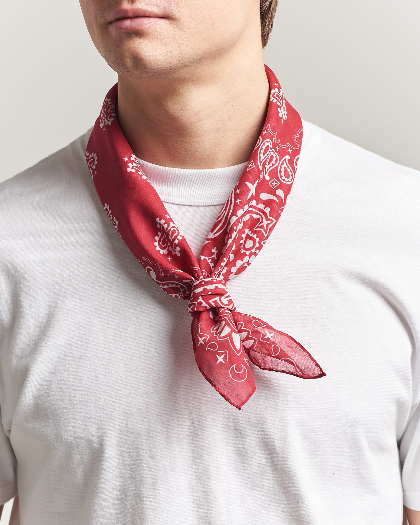 Herren | Tücher | Amanda Christensen | Cotton Voilé Paisley Bandana Red