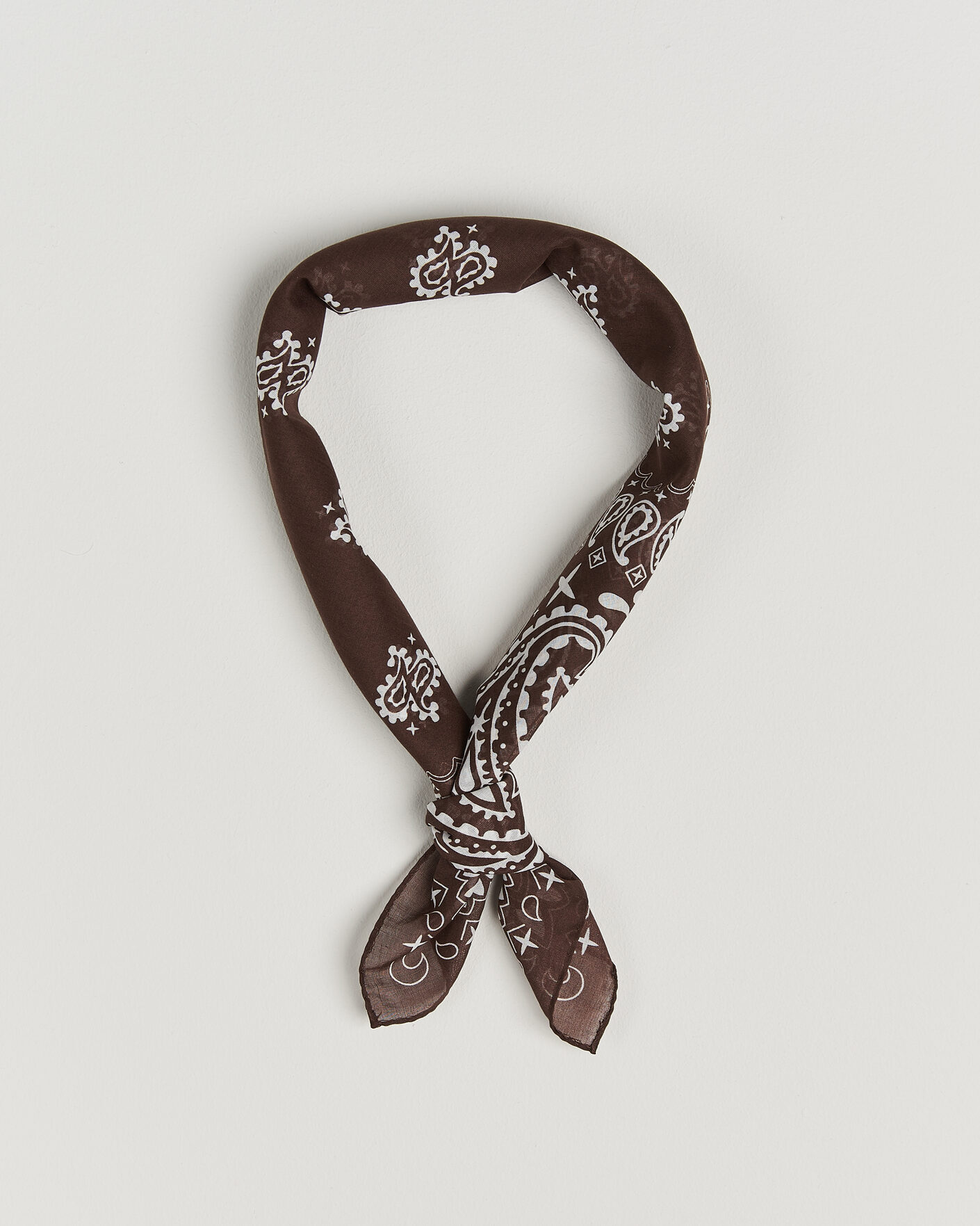 Herren | Tücher | Amanda Christensen | Cotton Voilé Paisley Bandana Dark Brown