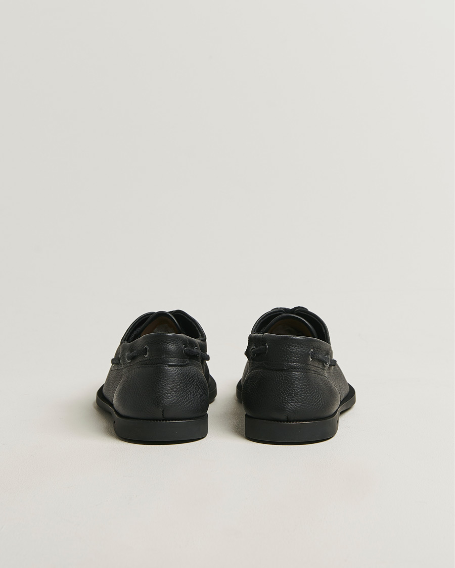 Herren | Segelschuhe | John Lobb | Foil Boat Shoes Black Grain