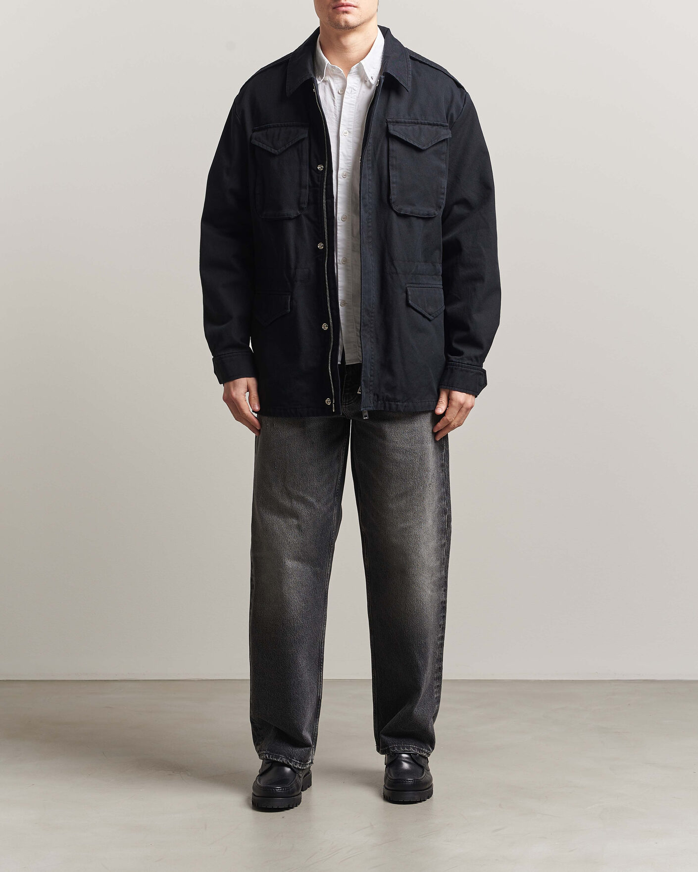 Herren | Jacken | Filippa K | Cotton Field Jacket Black