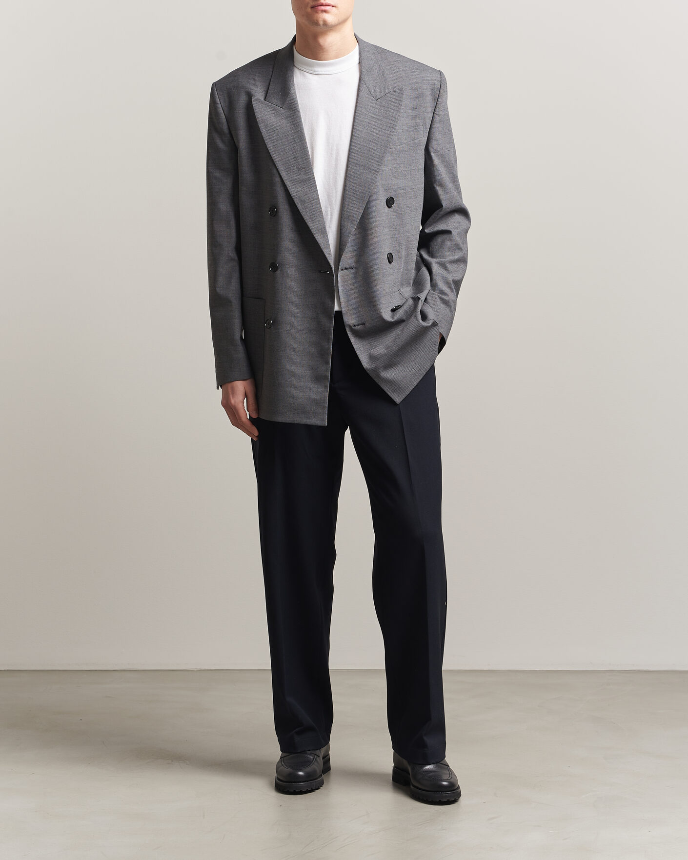 Herren | Sakkos | Filippa K | Michael Wool Pinstriped Double Breasted  Blazer Mid Grey