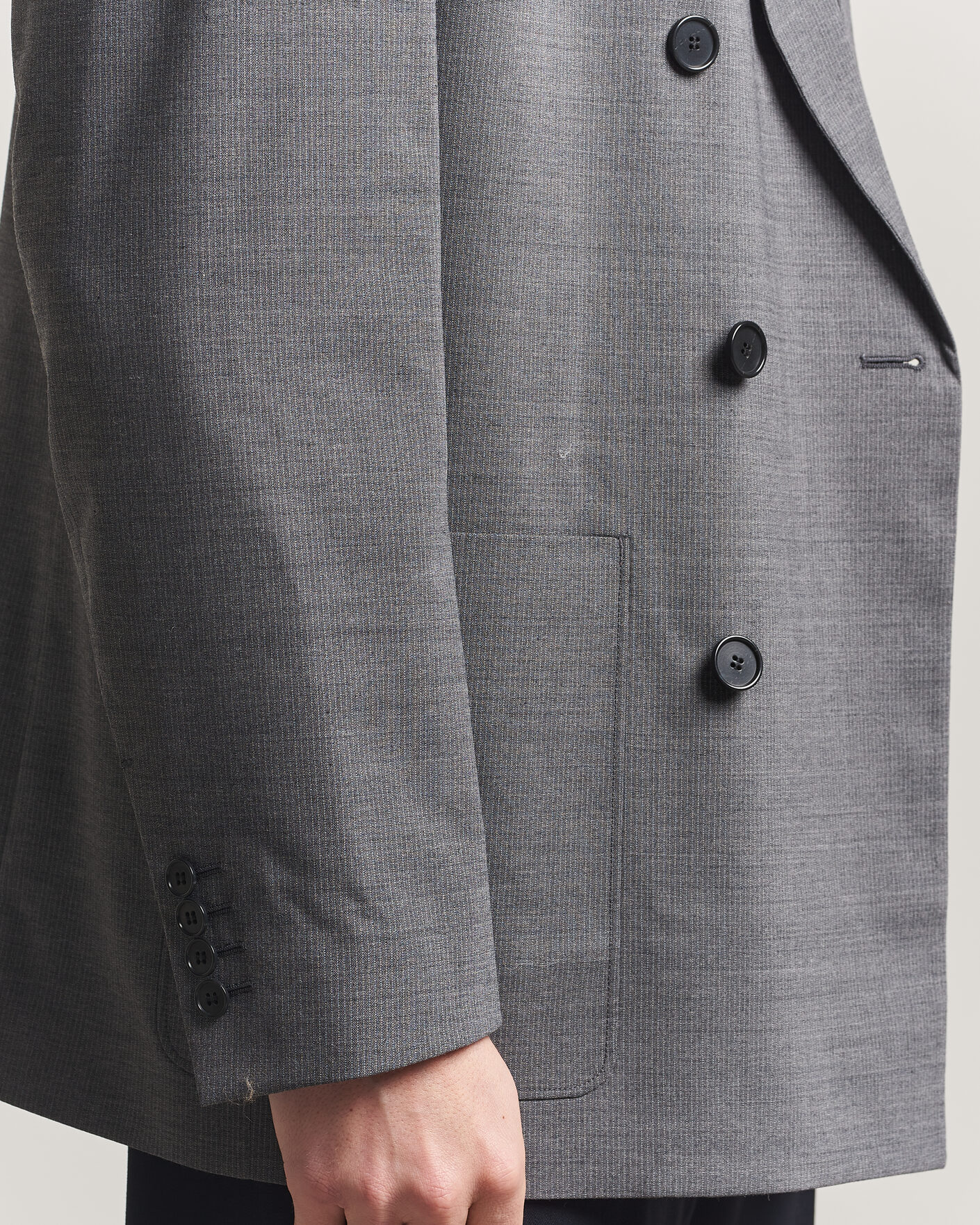 Herren | Sakkos | Filippa K | Michael Wool Pinstriped Double Breasted  Blazer Mid Grey