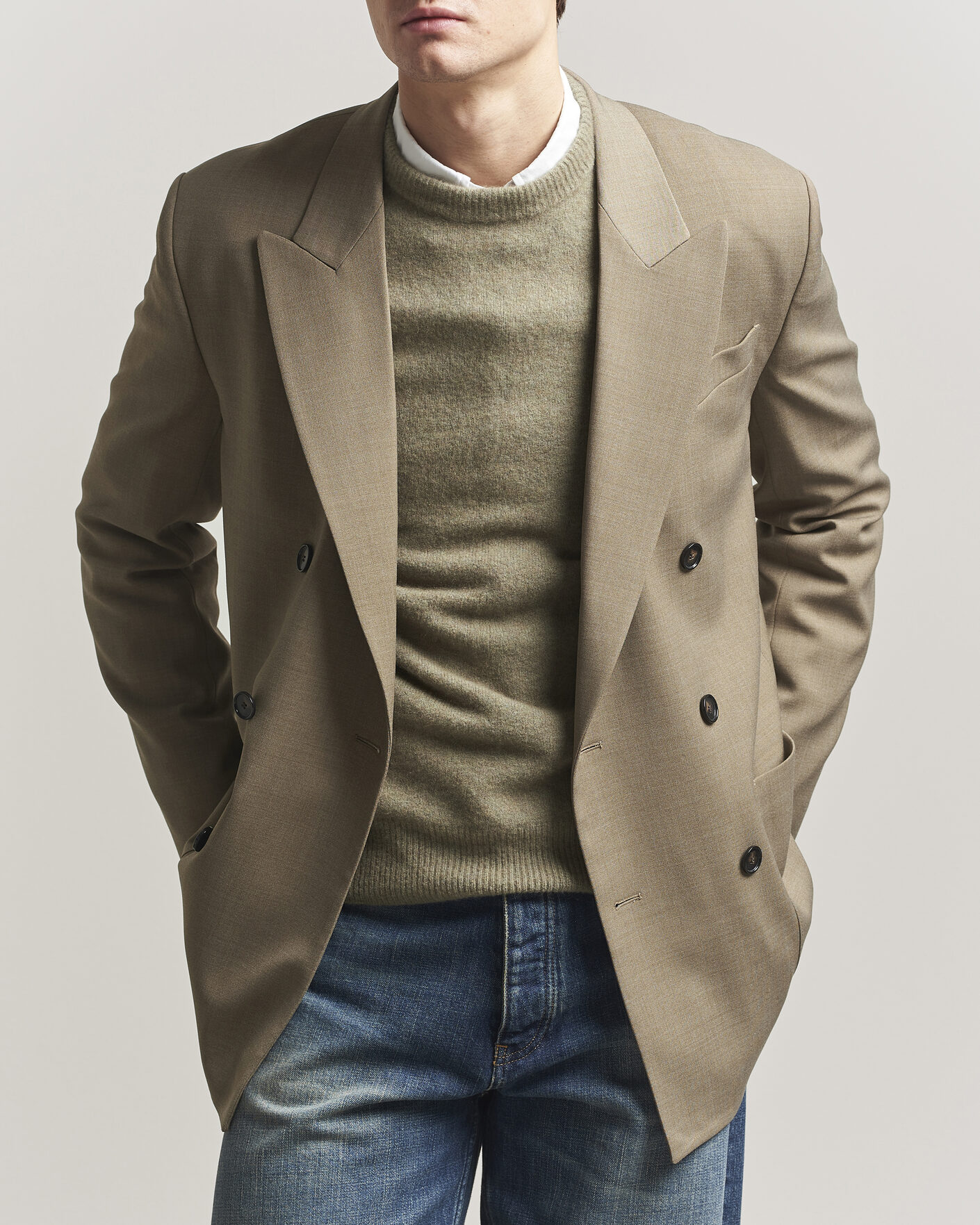 Herren | Sakkos | Filippa K | Michael Wool Double Breasted Blazer Light Driftwood
