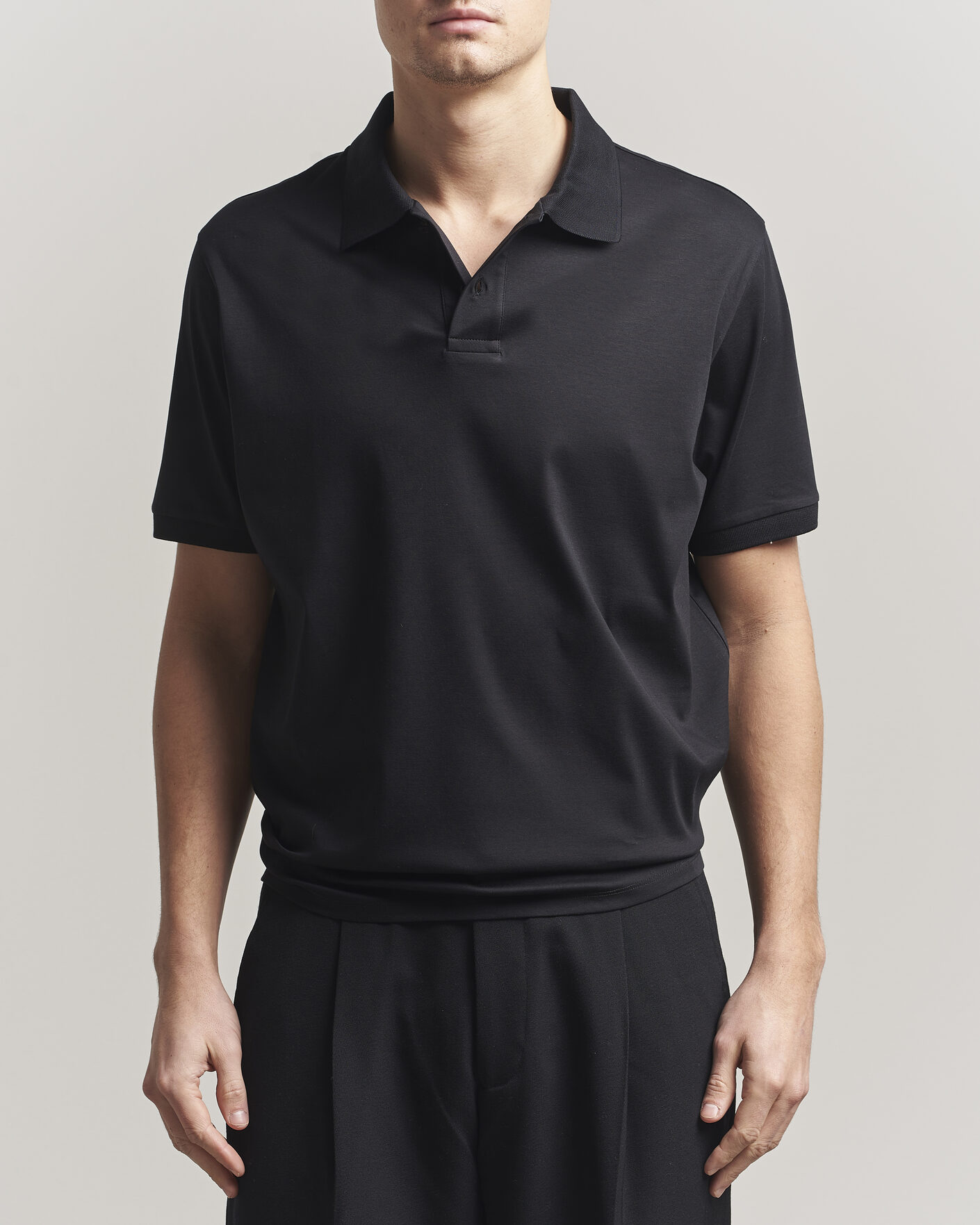 Herren | Poloshirts | Filippa K | Technical Cotton Polo Black