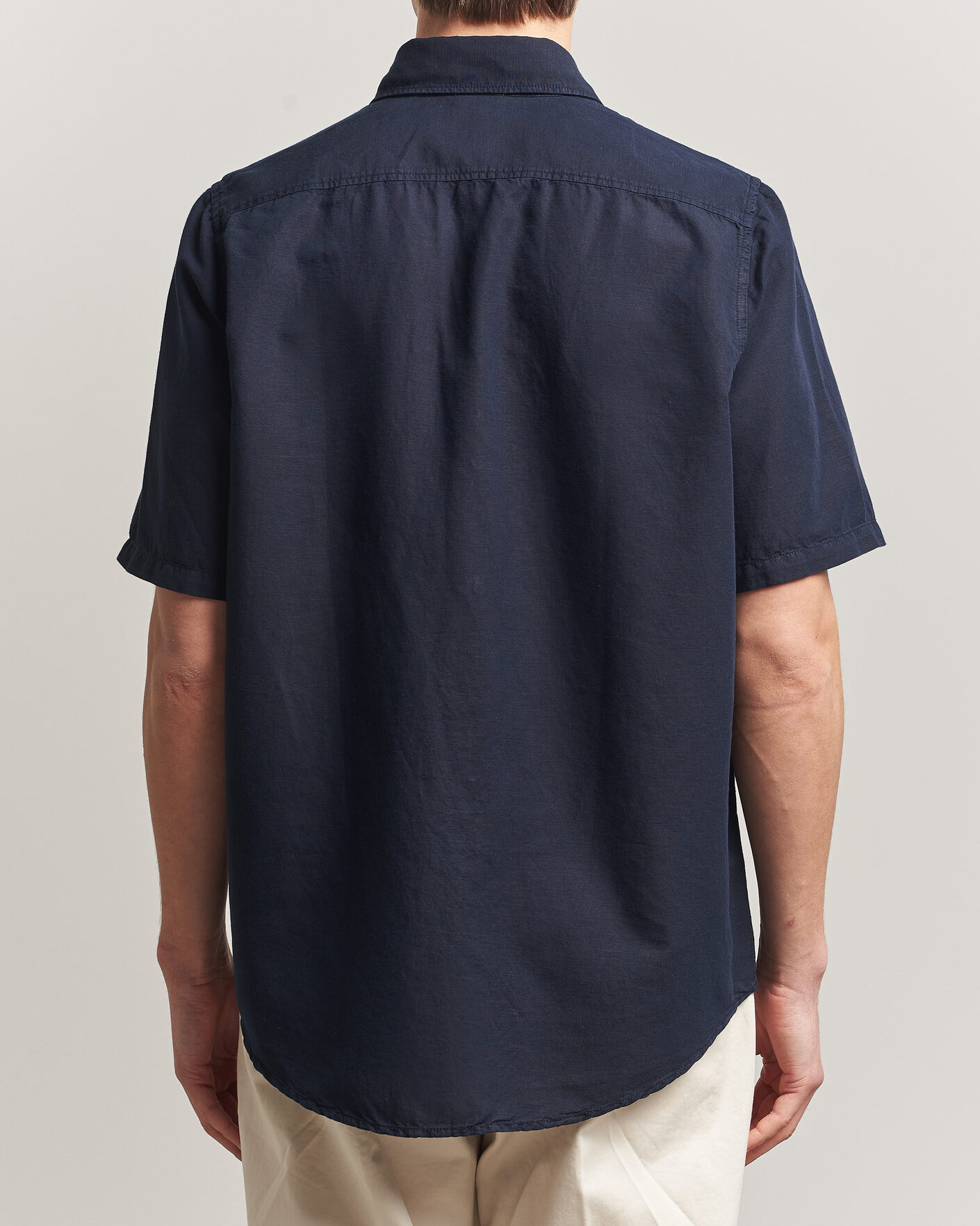 Herren | Hemden | Filippa K | Cotton/Linen Short Sleeve Shirt Navy