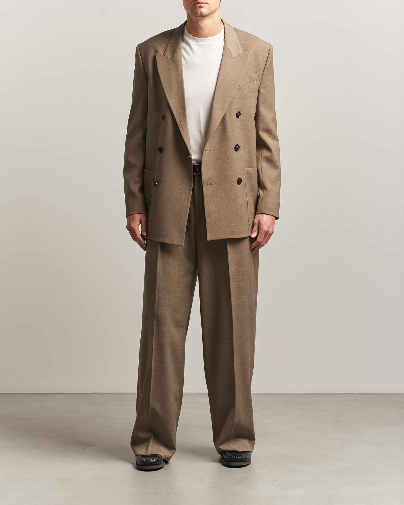 Herren | Hosen | Filippa K | Milo Wide Wool Trousers Light Driftwood