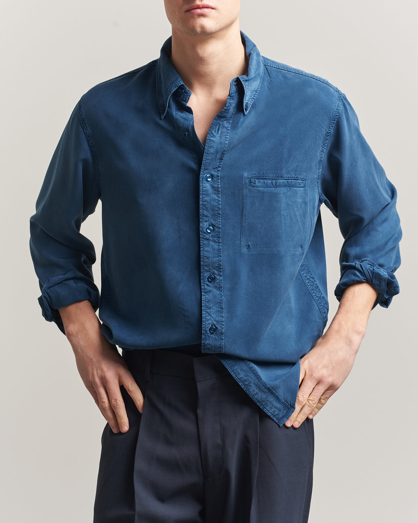 Herren | Hemden | Filippa K | Zack Lyocell Shirt Night Teal