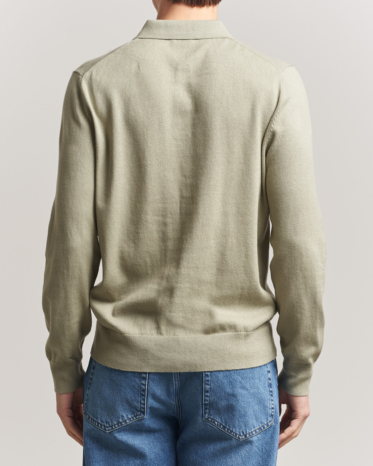 Herren | Pullover | Filippa K | Knitted Polo Shirt Light Green