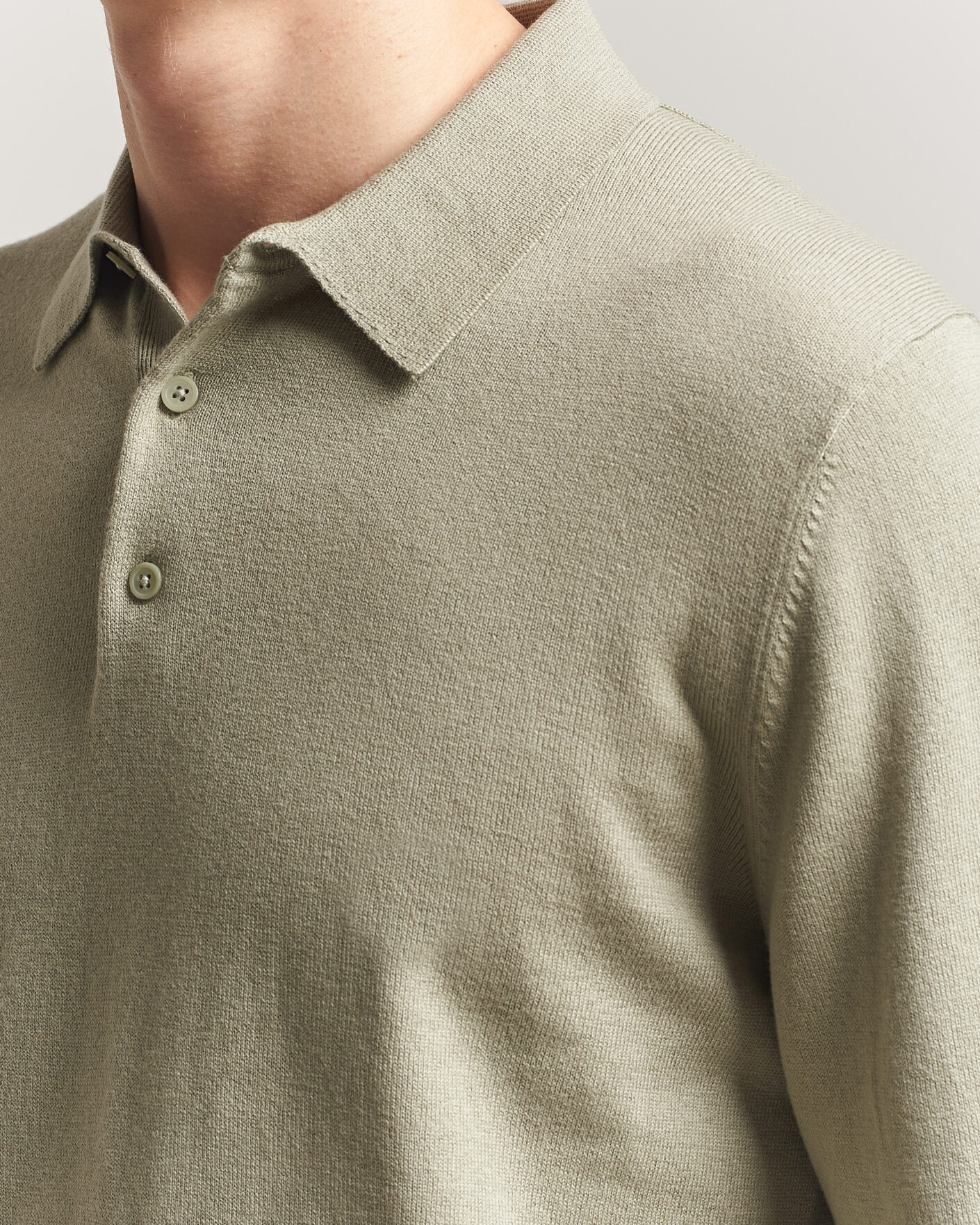 Herren | Pullover | Filippa K | Knitted Polo Shirt Light Green