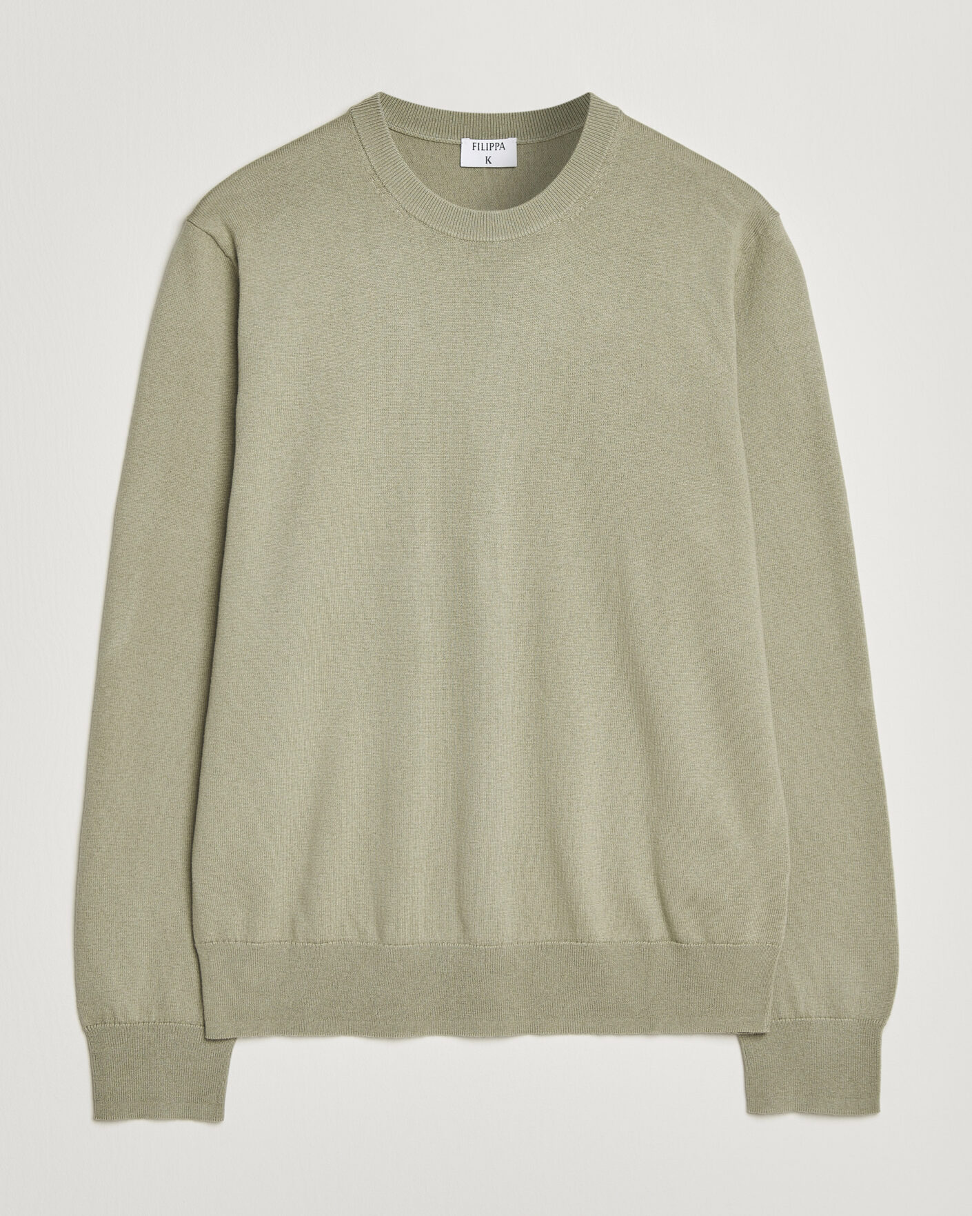 Herren | Pullover | Filippa K | Cotton Merino Knitted Sweater Light Green
