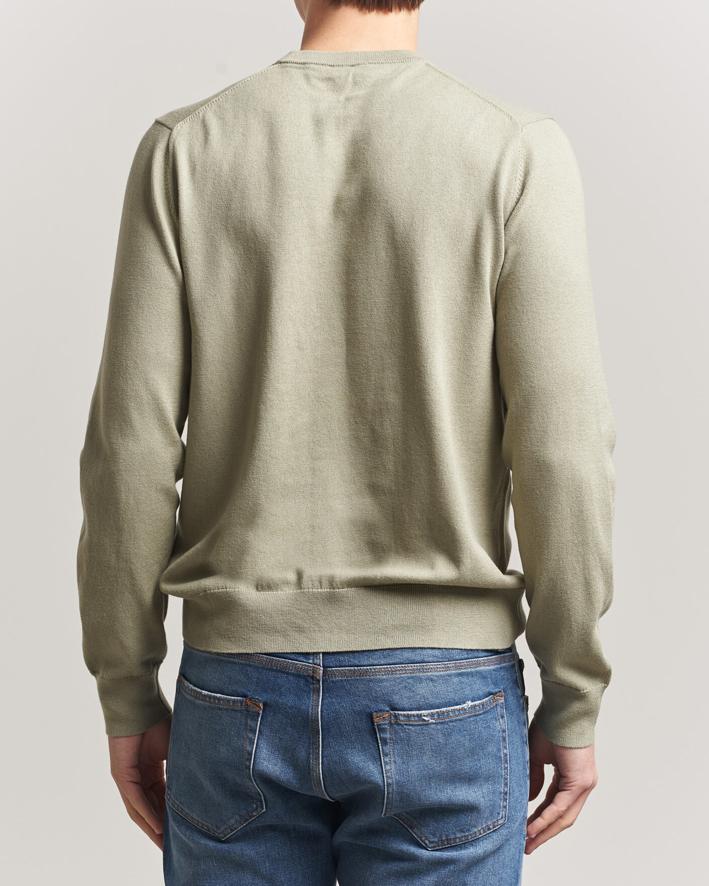 Herren | Pullover | Filippa K | Cotton Merino Knitted Sweater Light Green