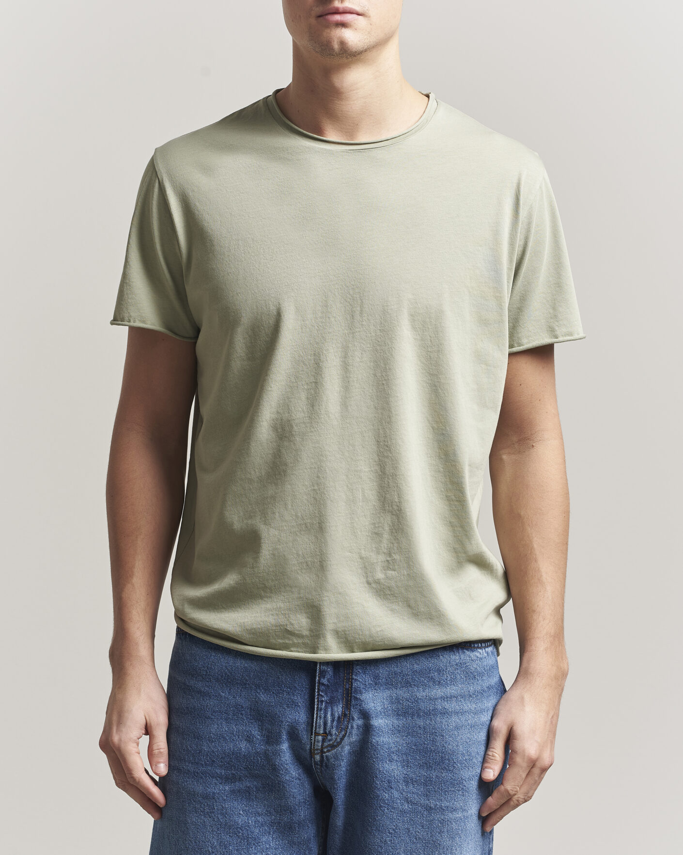 Herren | T-Shirts | Filippa K | Roll Neck Crew Neck T-Shirt Light Green
