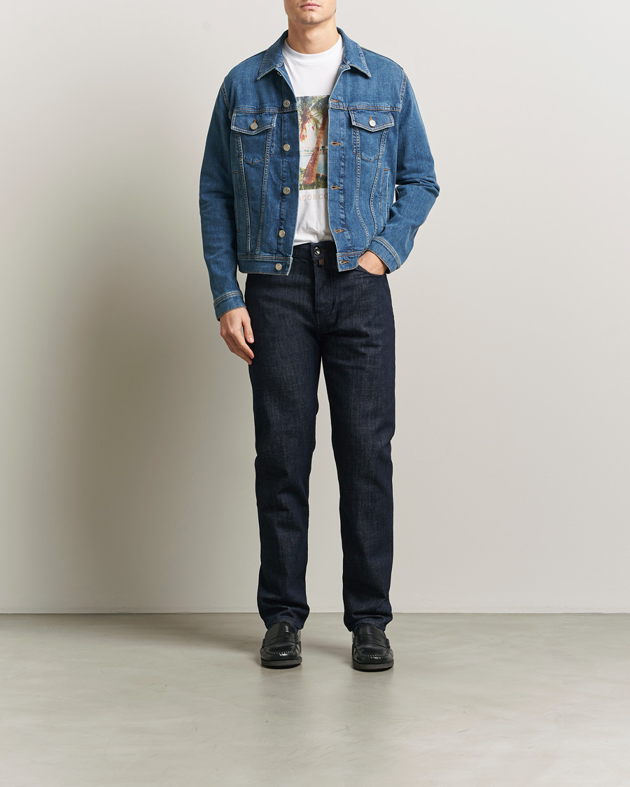Herren | Hosen | Jacob Cohën | Edos Regular Straight Fit Stretch Jeans Dark Blue