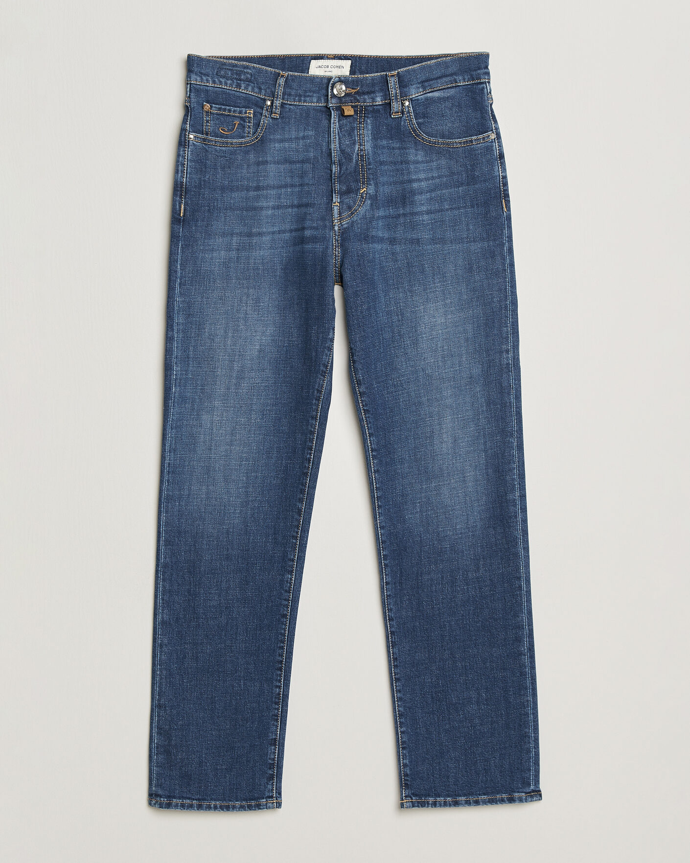 Herren | Hosen | Jacob Cohën | Edos Regular Straight Fit Stretch Jeans Mid Blue