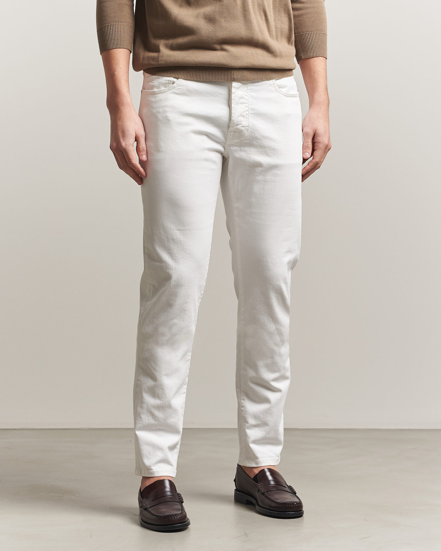 Herren | Jeans | Jacob Cohën | Bard Slim Fit Bull Stretch Jeans White
