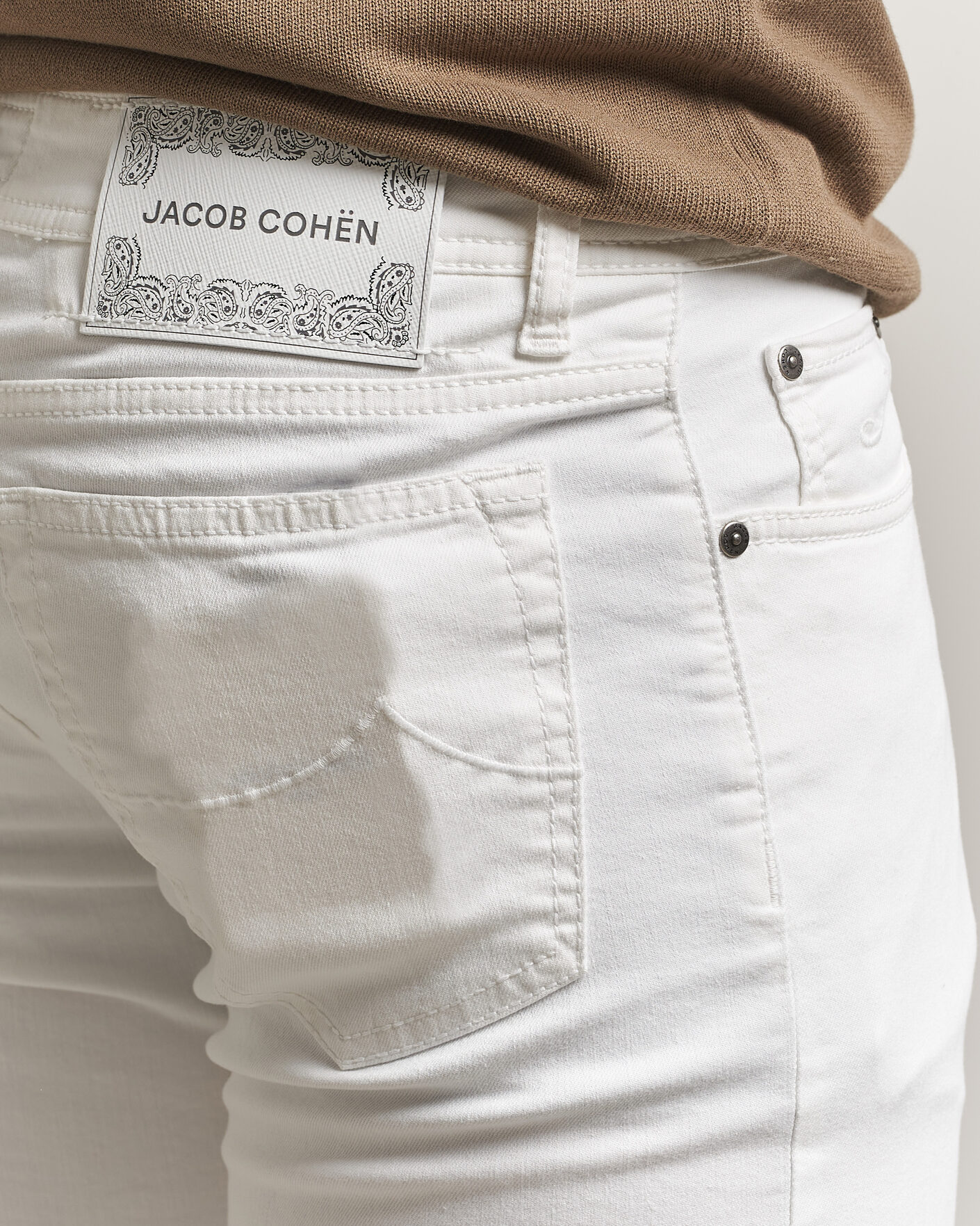 Herren | Jeans | Jacob Cohën | Bard Slim Fit Bull Stretch Jeans White