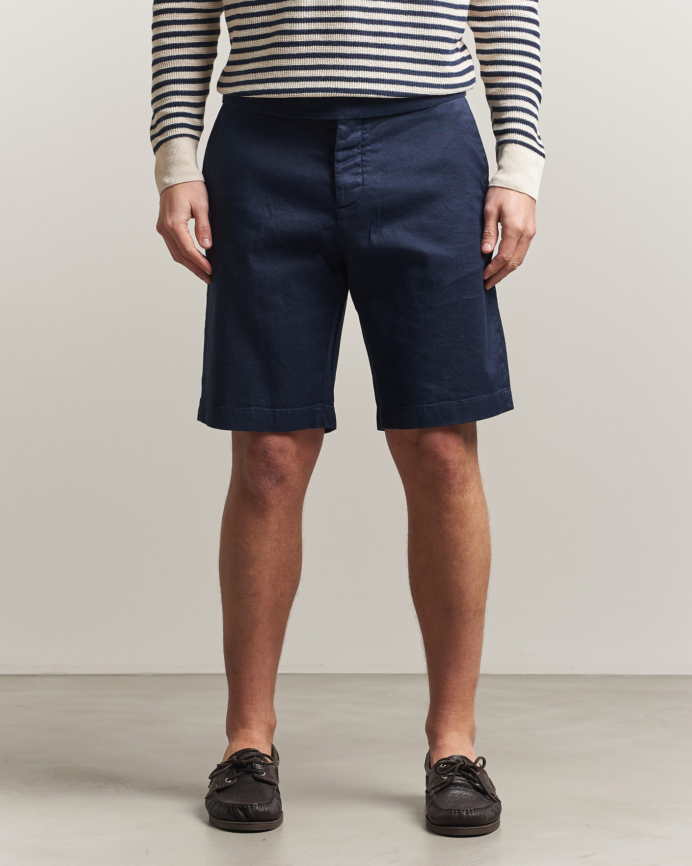 Herren | Shorts | Jacob Cohën | George Stretch Linen Shorts Navy
