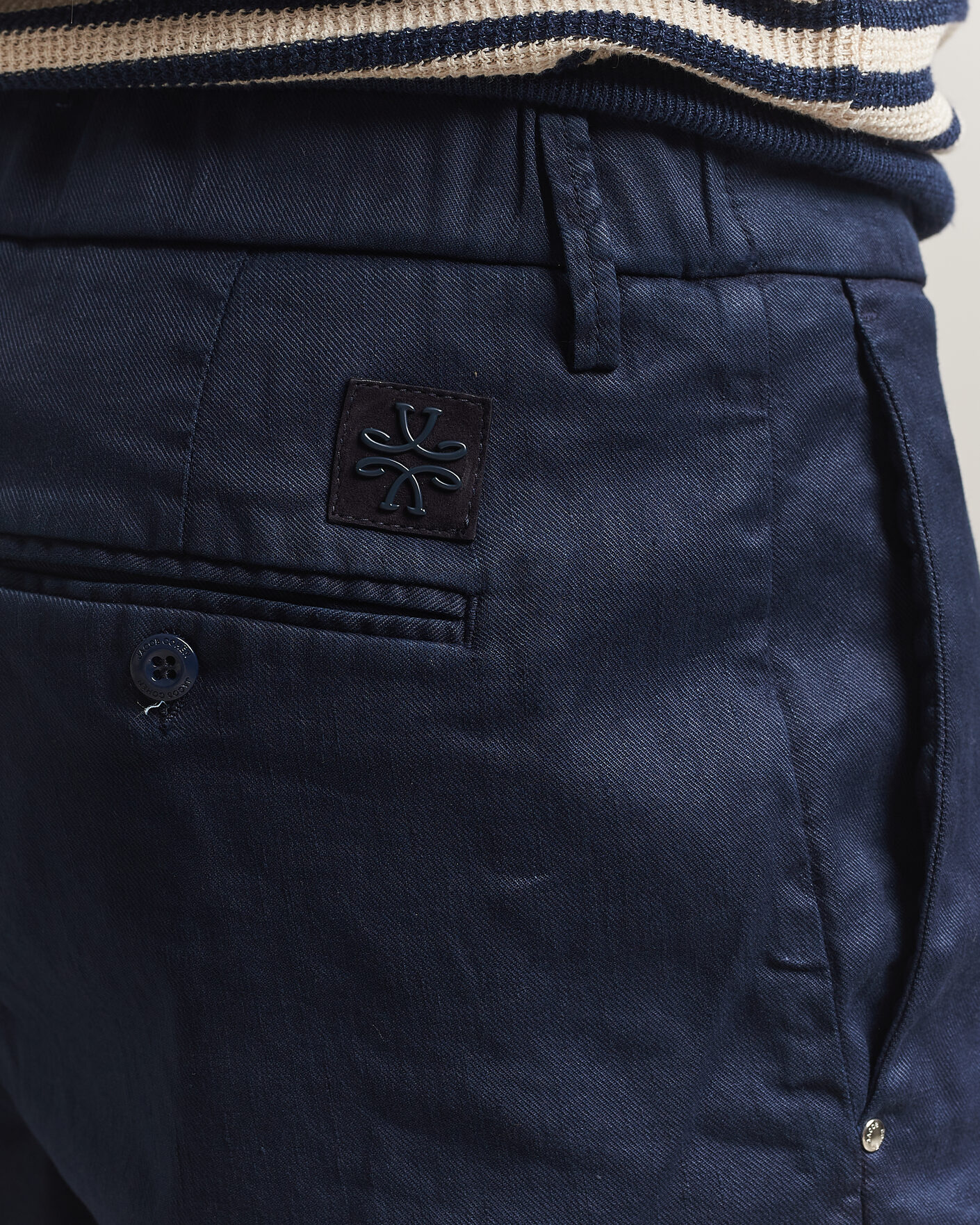 Herren | Shorts | Jacob Cohën | George Stretch Linen Shorts Navy