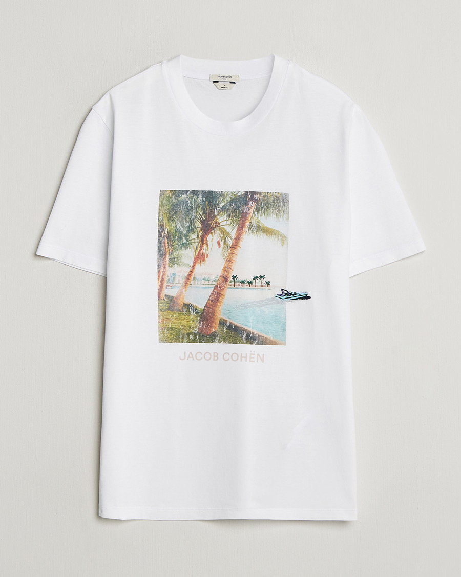 Herren | T-Shirts | Jacob Cohën | Cotton Logo T-Shirt White