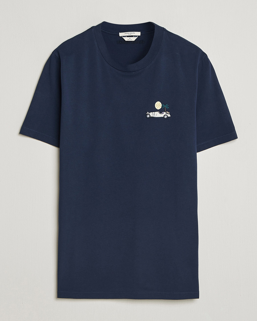Herren | T-Shirts | Jacob Cohën | Cotton Logo T-Shirt Navy