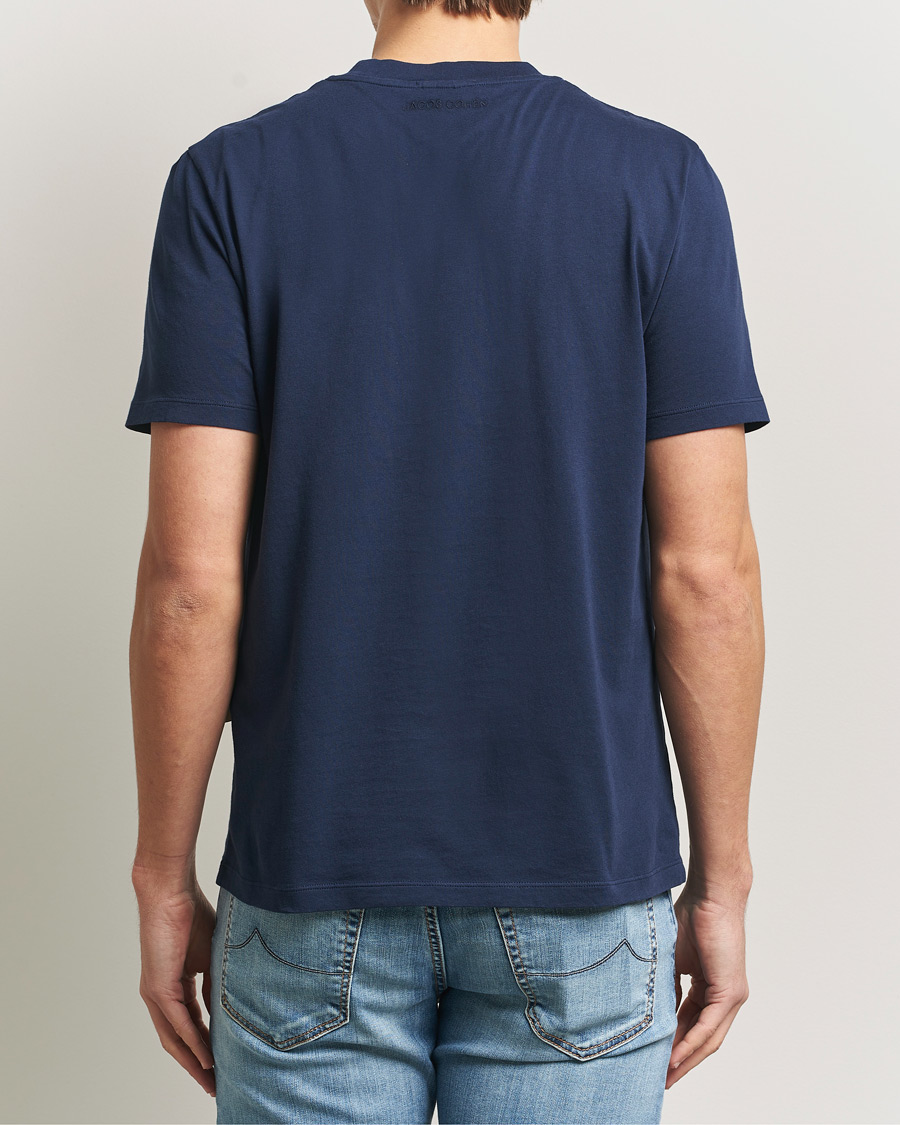 Herren | T-Shirts | Jacob Cohën | Cotton Logo T-Shirt Navy