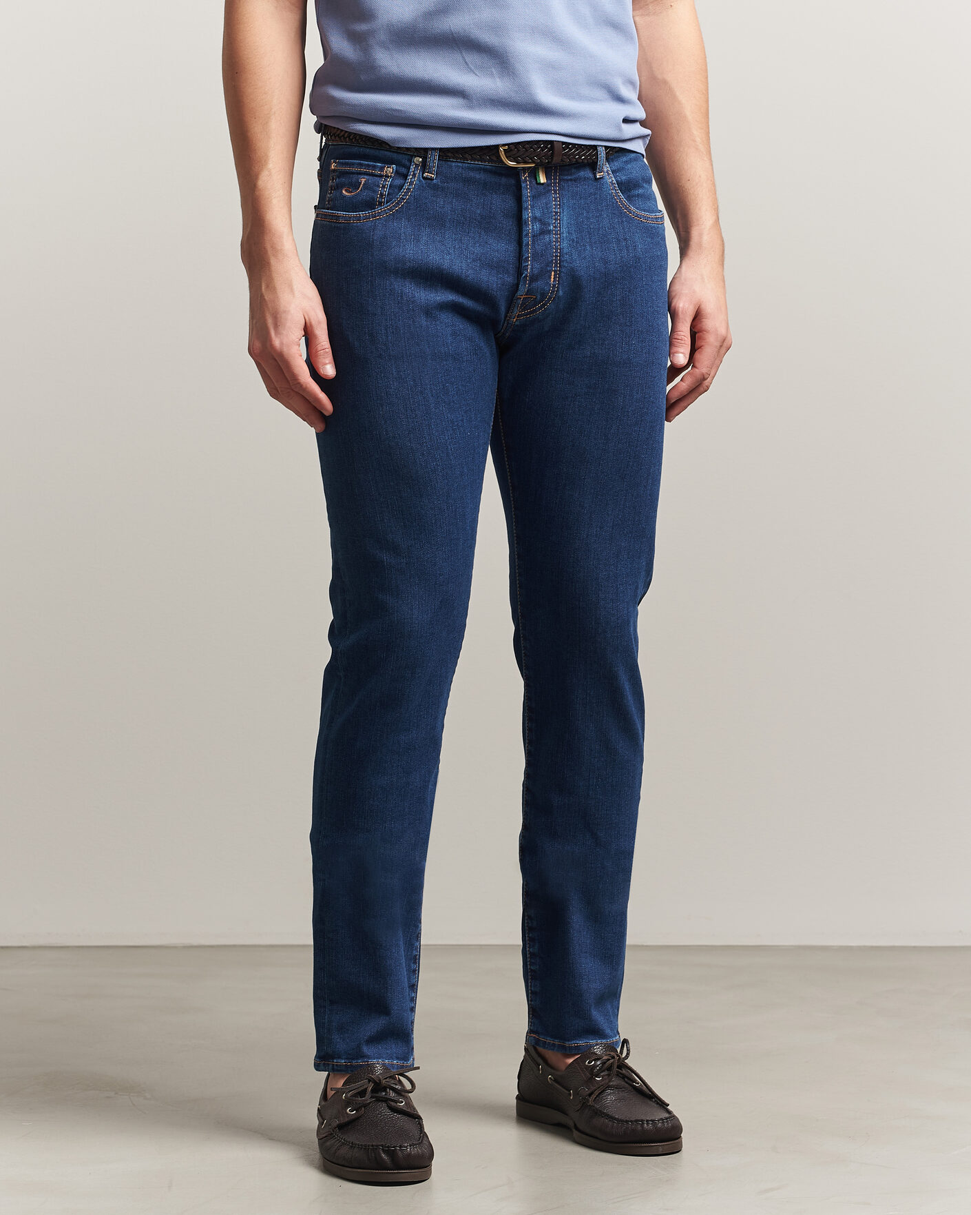 Herren | Jeans | Jacob Cohën | Bard Slim Fit Stretch Porsche Patch Jeans Dark Blue