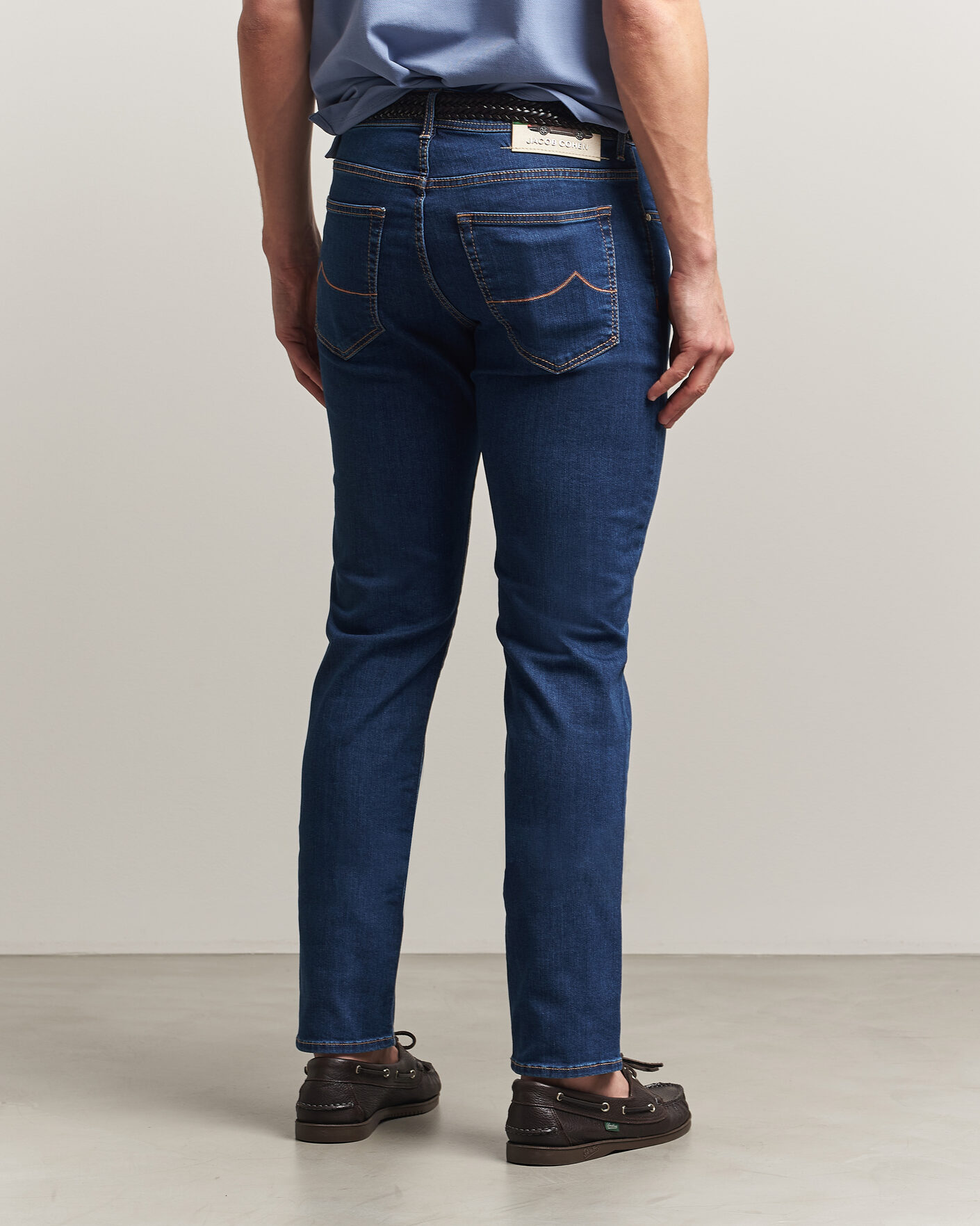 Herren | Jeans | Jacob Cohën | Bard Slim Fit Stretch Porsche Patch Jeans Dark Blue