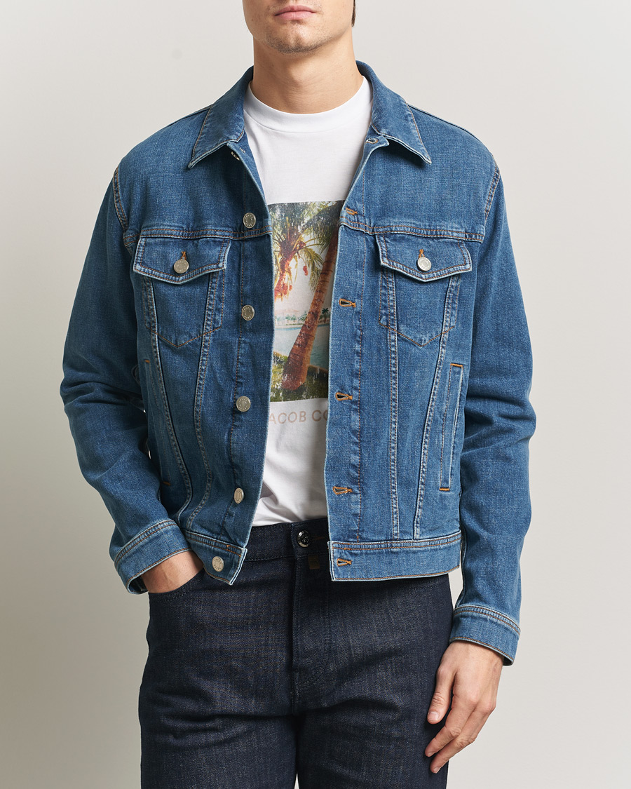 Herren | Jacken | Jacob Cohën | Denim Trucker Jacket Mid Blue