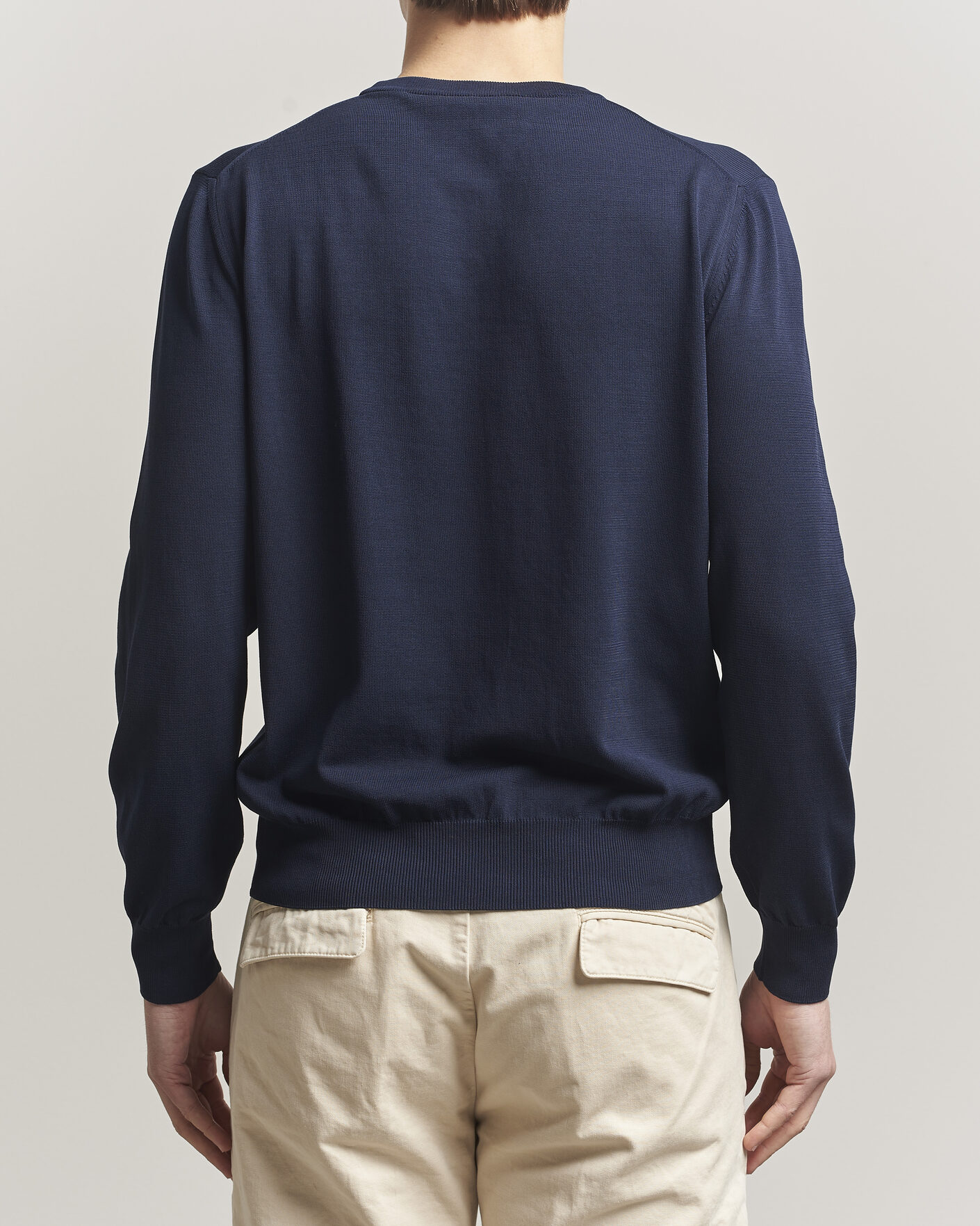 Herren | Pullover | Canali | Cotton Crew Neck Pullover Navy