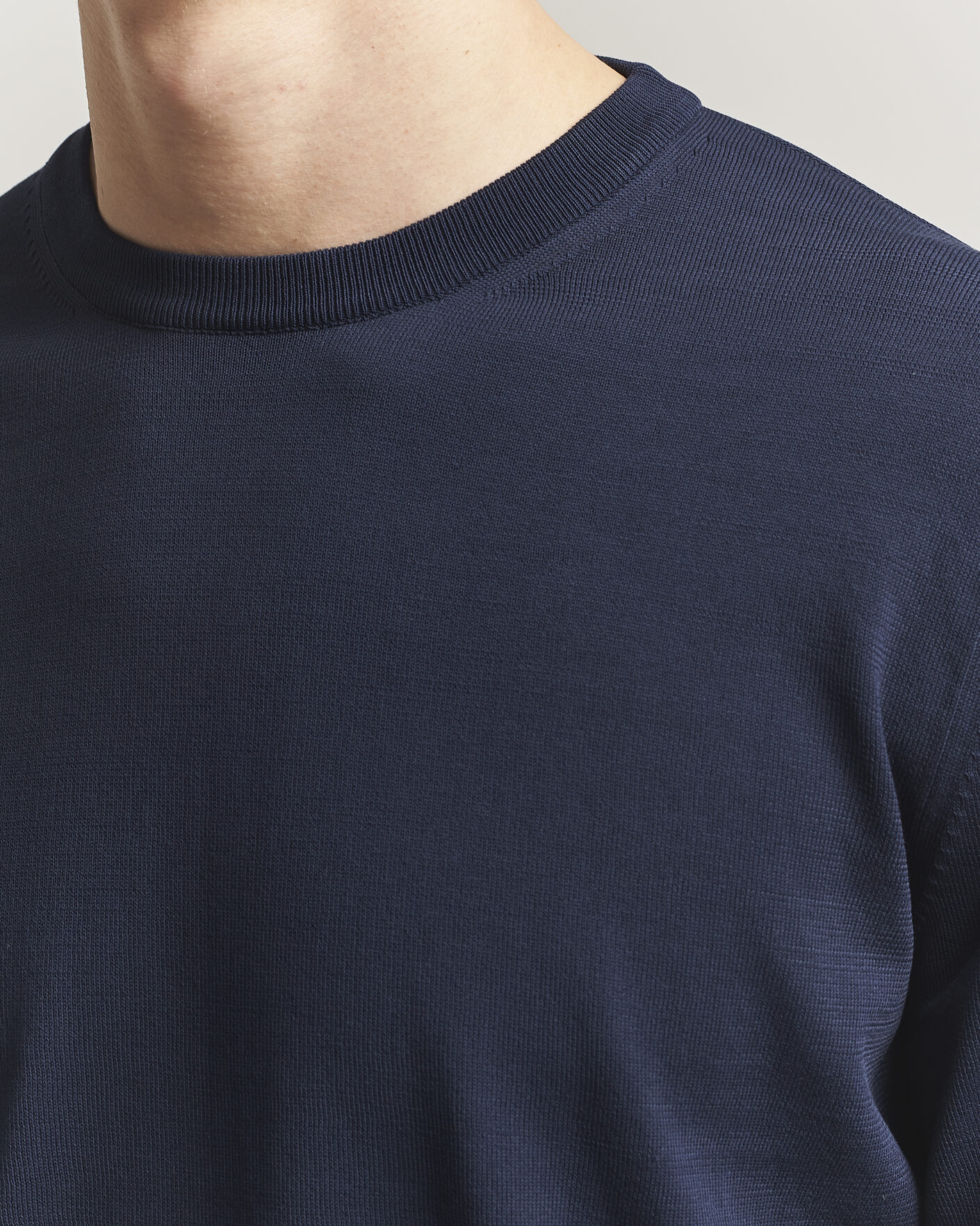 Herren | Pullover | Canali | Cotton Crew Neck Pullover Navy