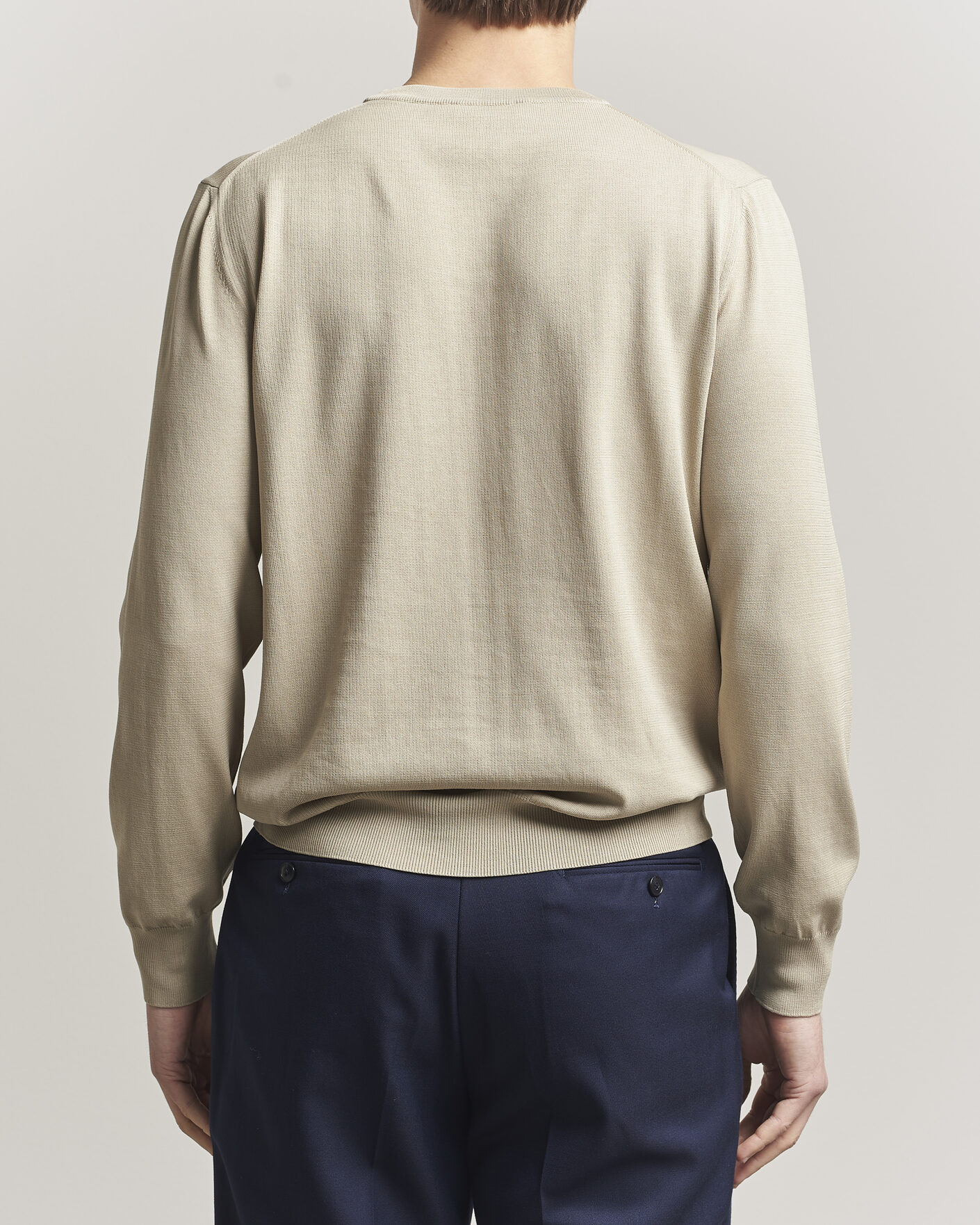 Herren | Pullover | Canali | Cotton Crew Neck Pullover Beige