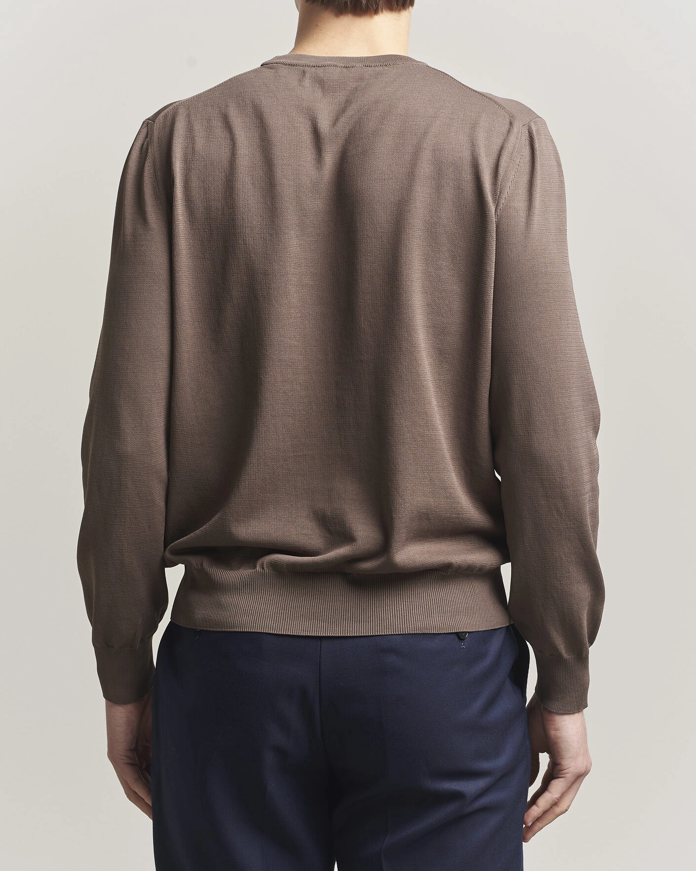 Herren | Pullover | Canali | Cotton Crew Neck Pullover Brown