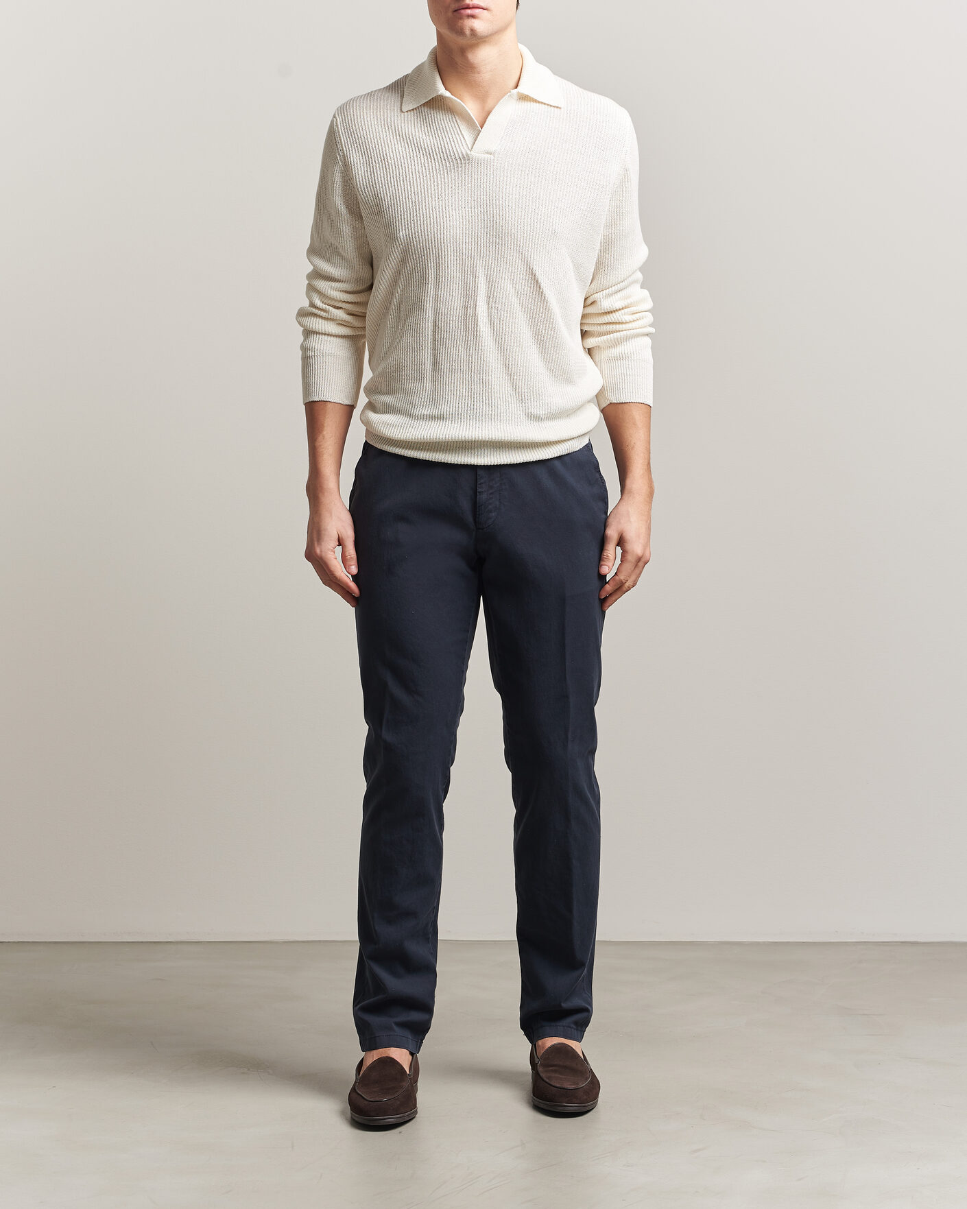 Herren | Hosen | Canali | Regular Fit Cotton/Stretch Chinos Navy