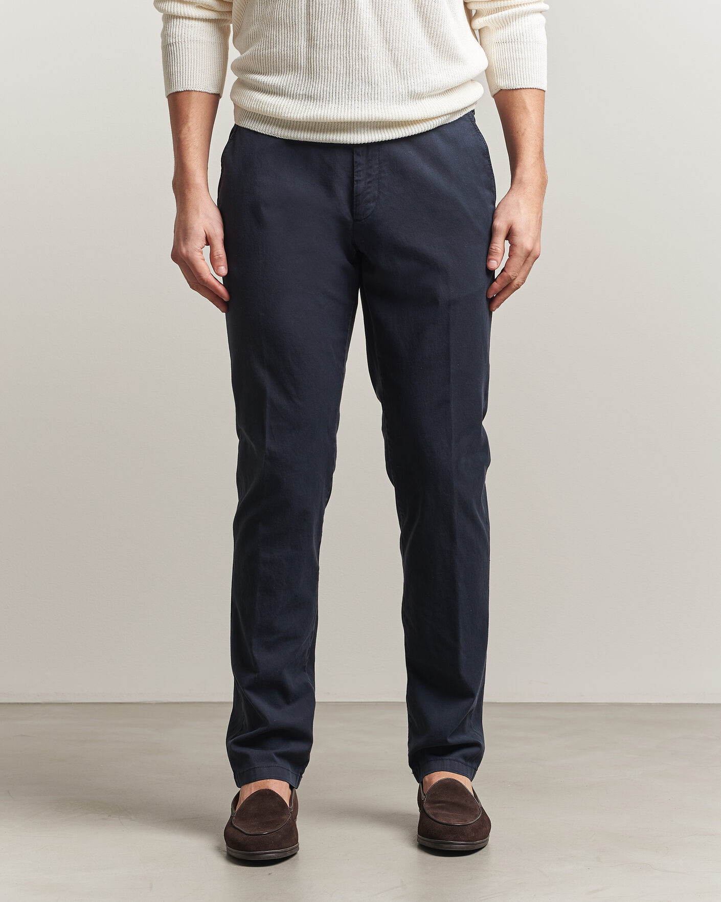 Herren | Hosen | Canali | Regular Fit Cotton/Stretch Chinos Navy