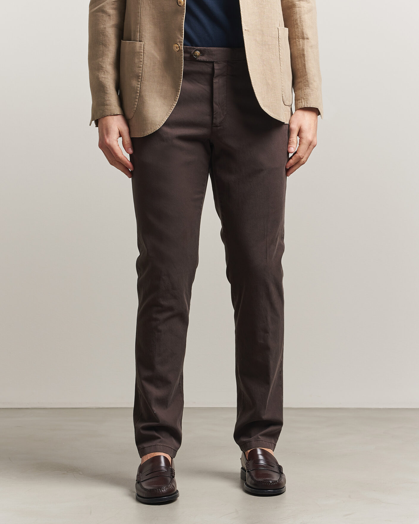 Herren | Hosen | Canali | Regular Fit Cotton/Stretch Chinos Dark Brown