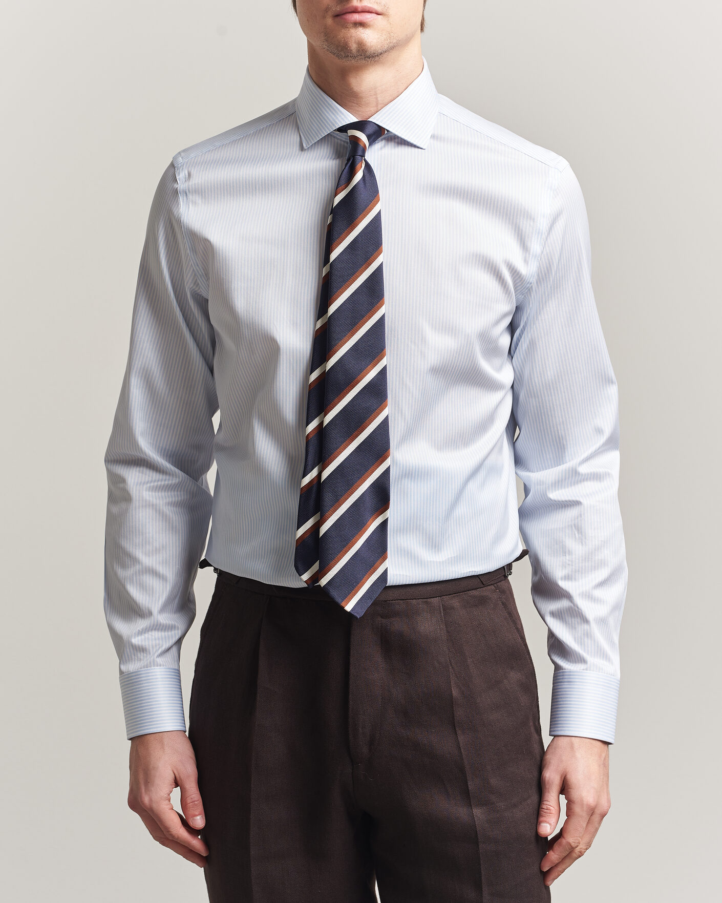 Herren | Hemden | Canali | Slim Fit Impeccabile Shirt Light Blue Stripe