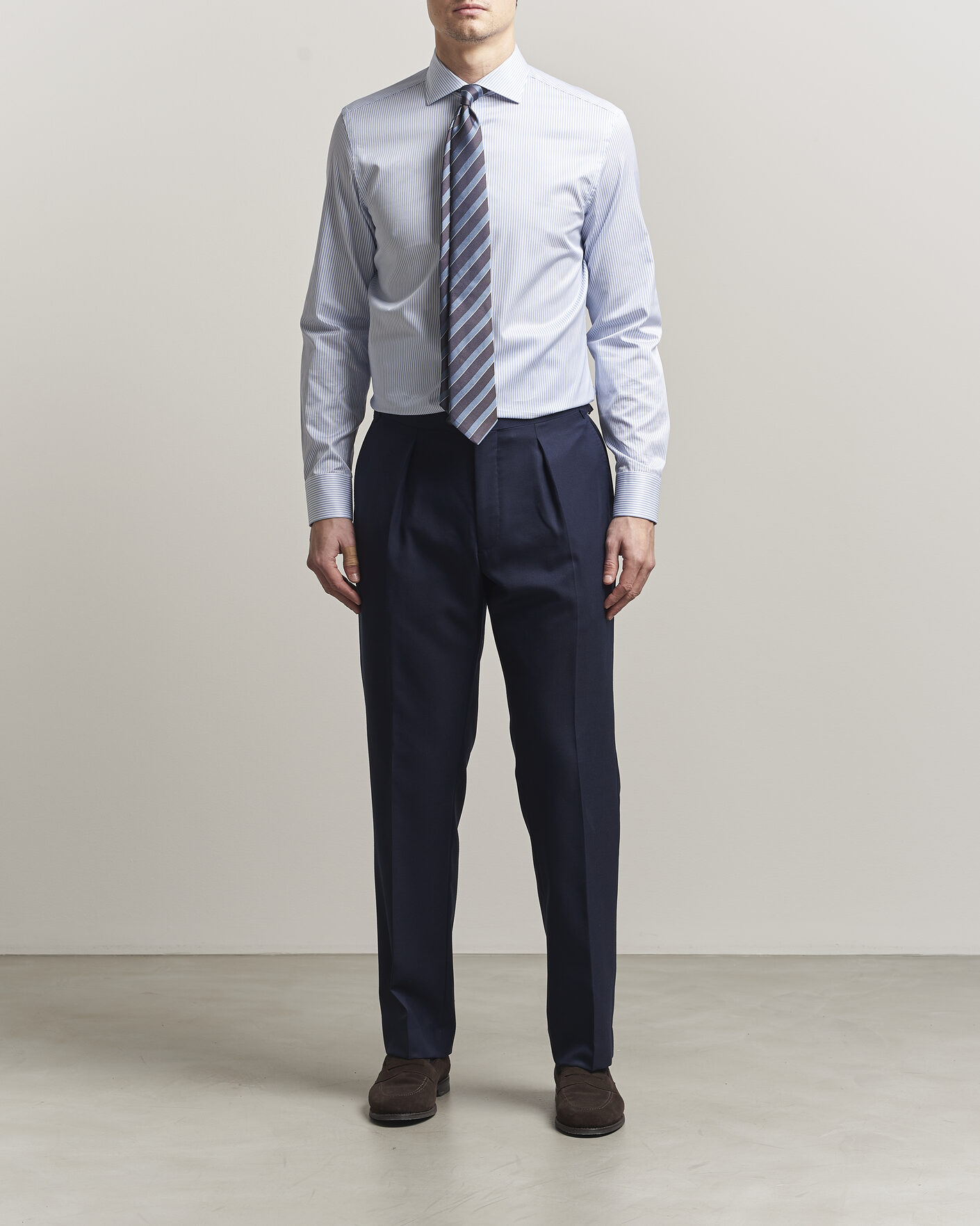 Herren | Hemden | Canali | Slim Fit Impeccabile Shirt Blue Stripe