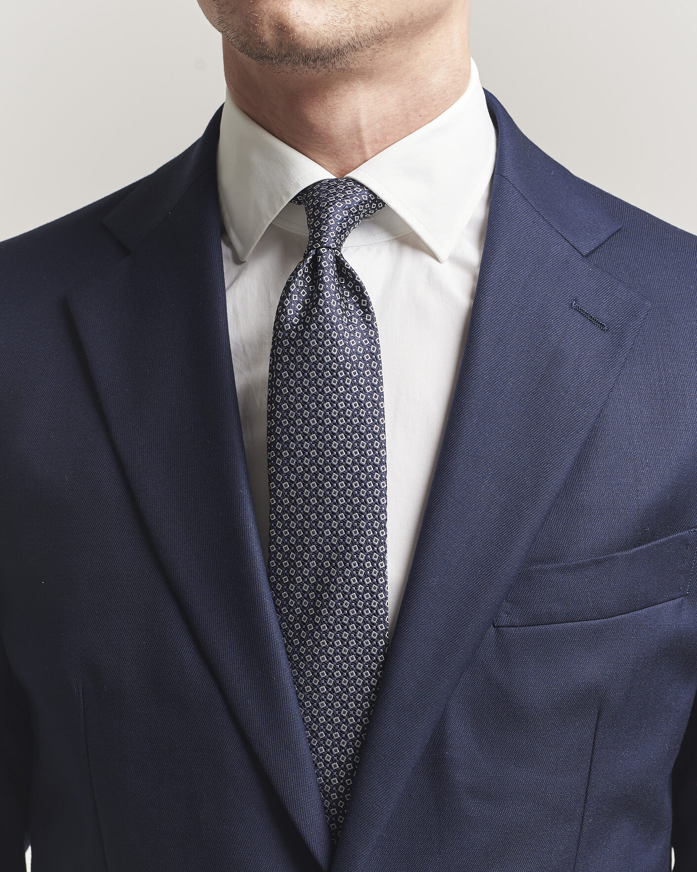 Herren | Krawatten | Canali | Micro Structure Silk Tie Navy