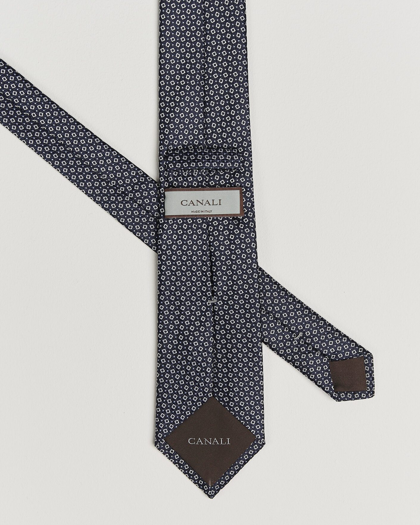 Herren | Krawatten | Canali | Micro Structure Silk Tie Navy