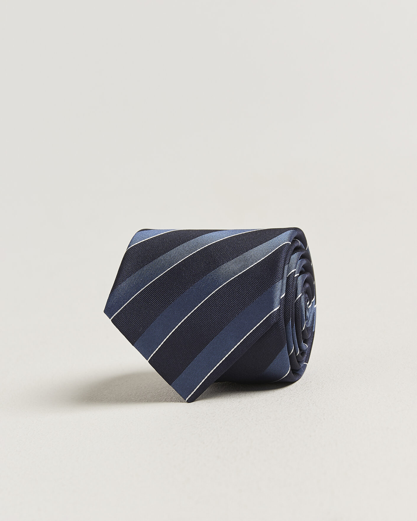 Herren | Krawatten | Canali | Regimental Stripe Silk Tie Navy/Blue