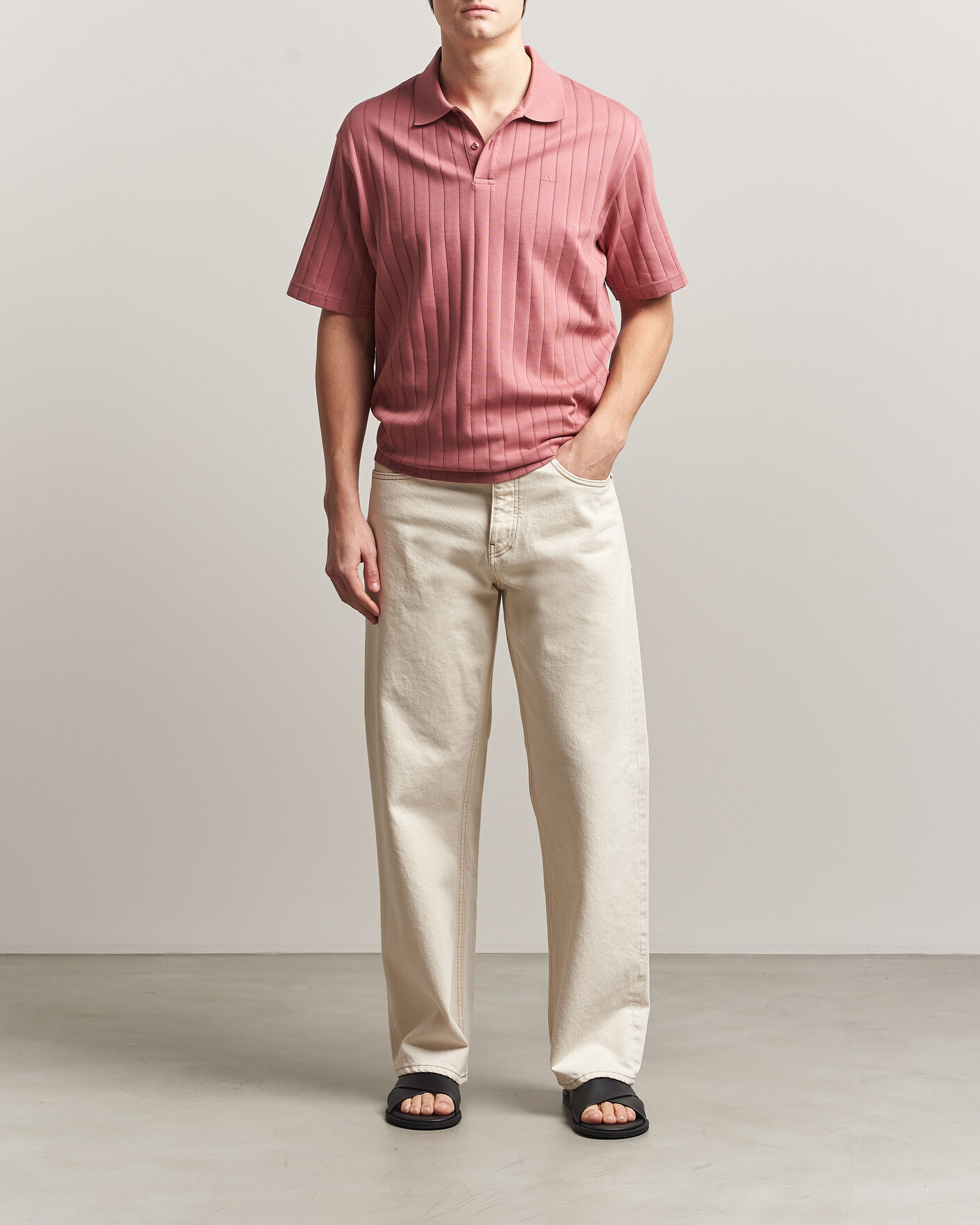 Herren | Poloshirts | J.Lindeberg | Simon Striped Polo Withered Rose