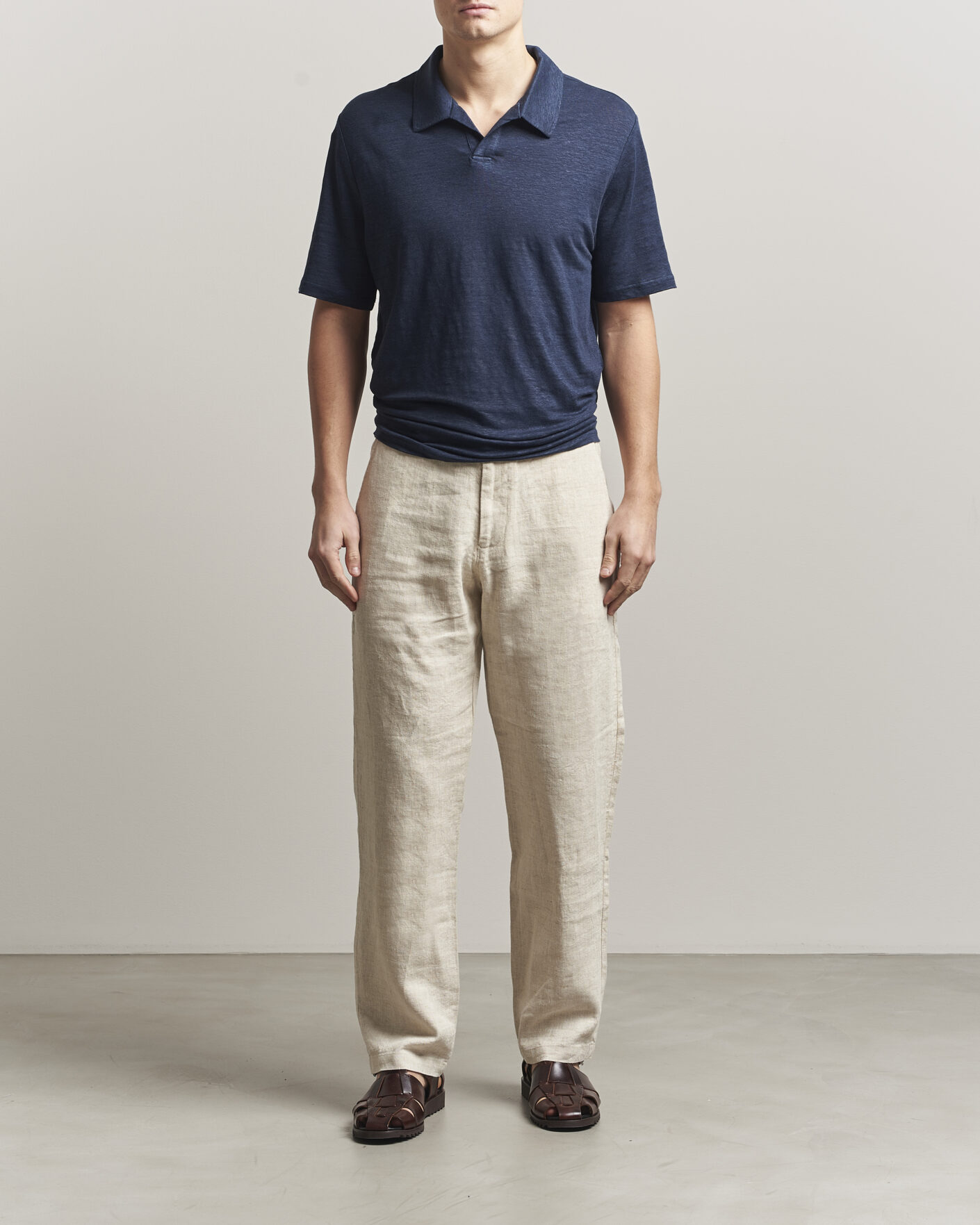 Herren | Poloshirts | J.Lindeberg | Roy Linen Polo JL Navy