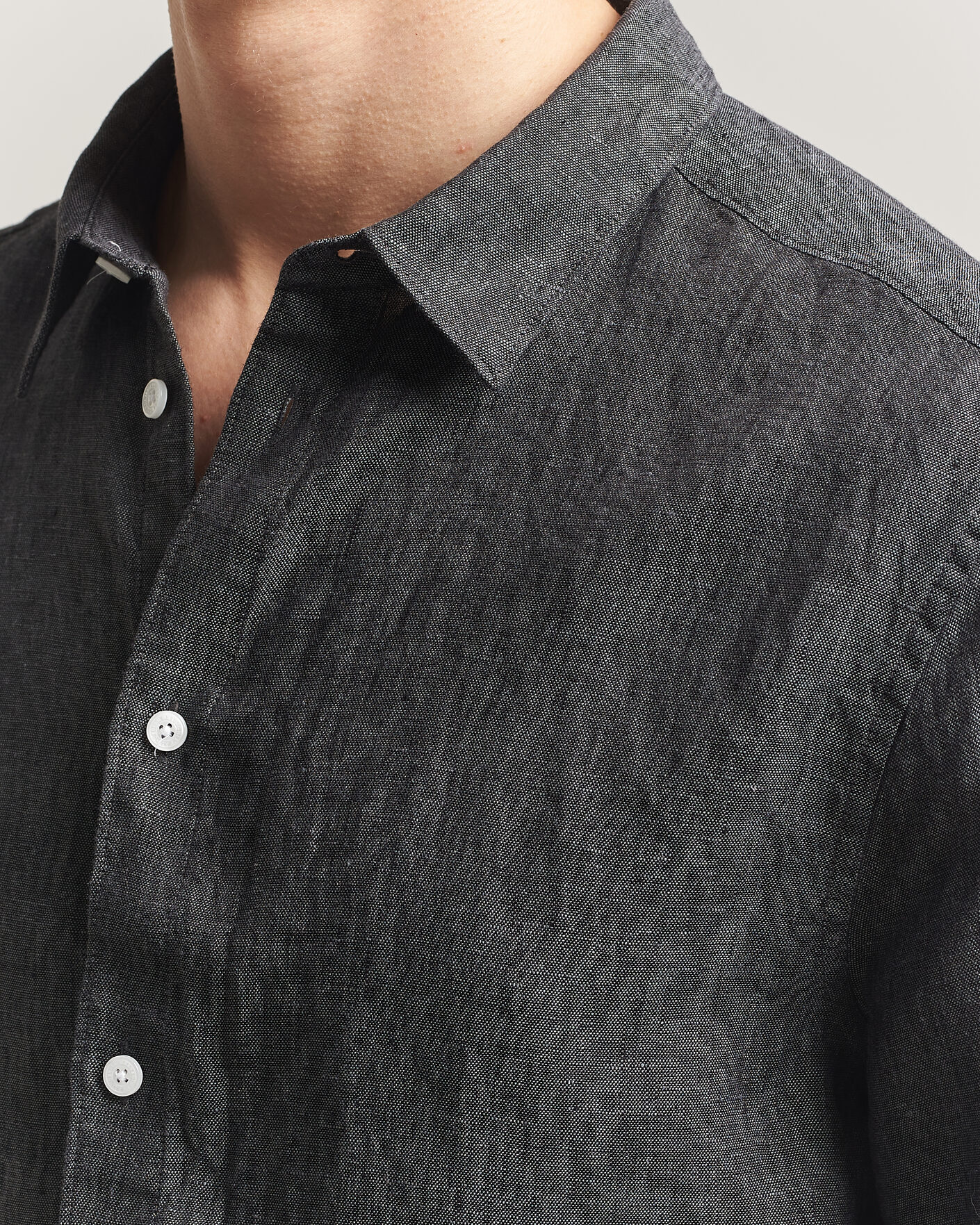 Herren | Hemden | J.Lindeberg | Marlon Linen Melange Shirt Black