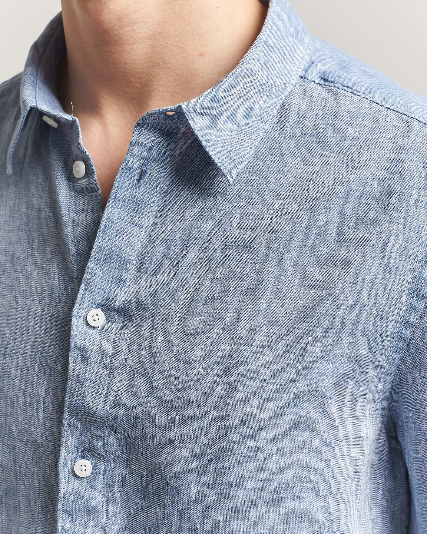 Herren | Hemden | J.Lindeberg | Marlon Linen Melange Shirt Federal Blue