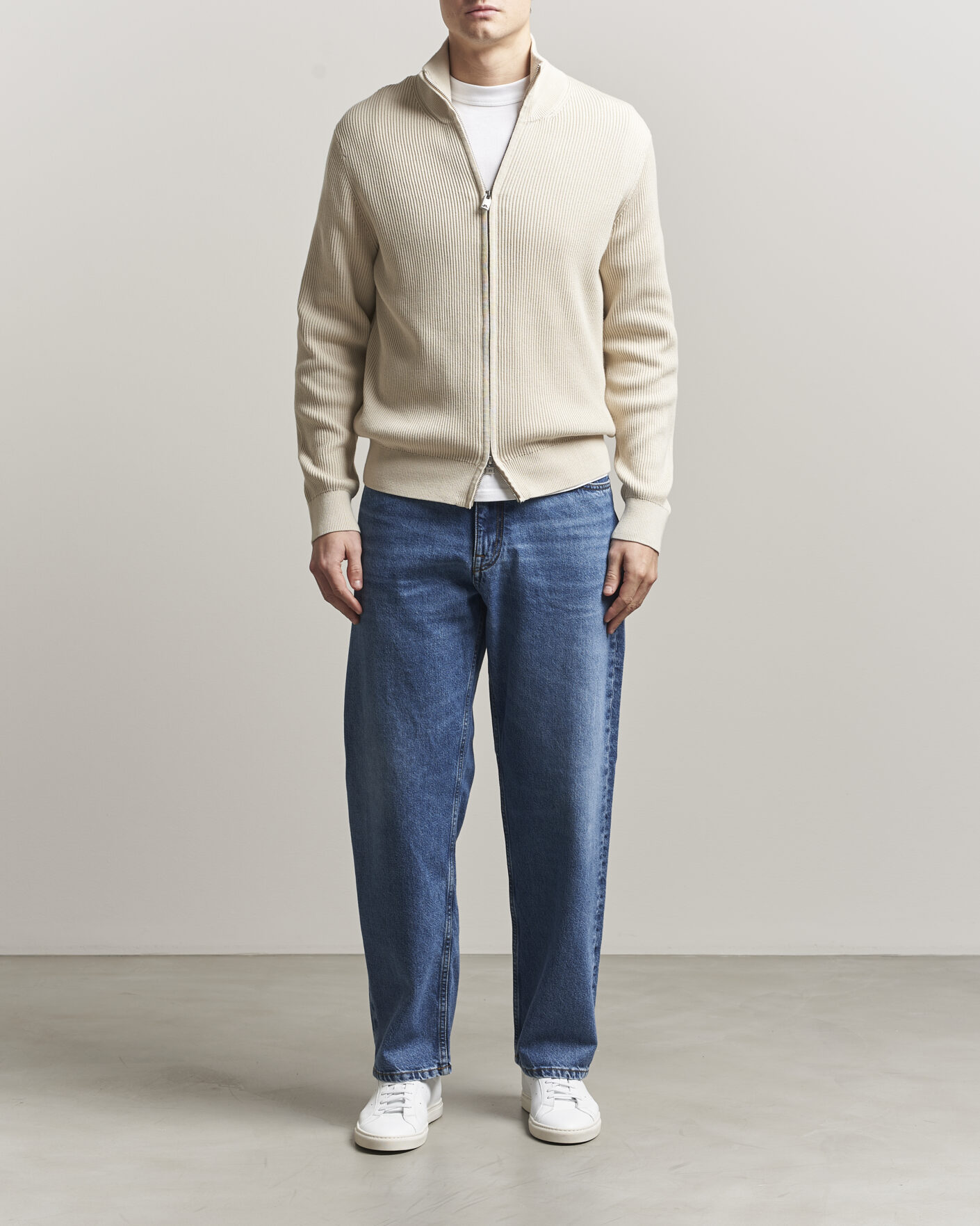 Herren | Pullover | J.Lindeberg | Alexis Full Zip Cardigan Moonbeam
