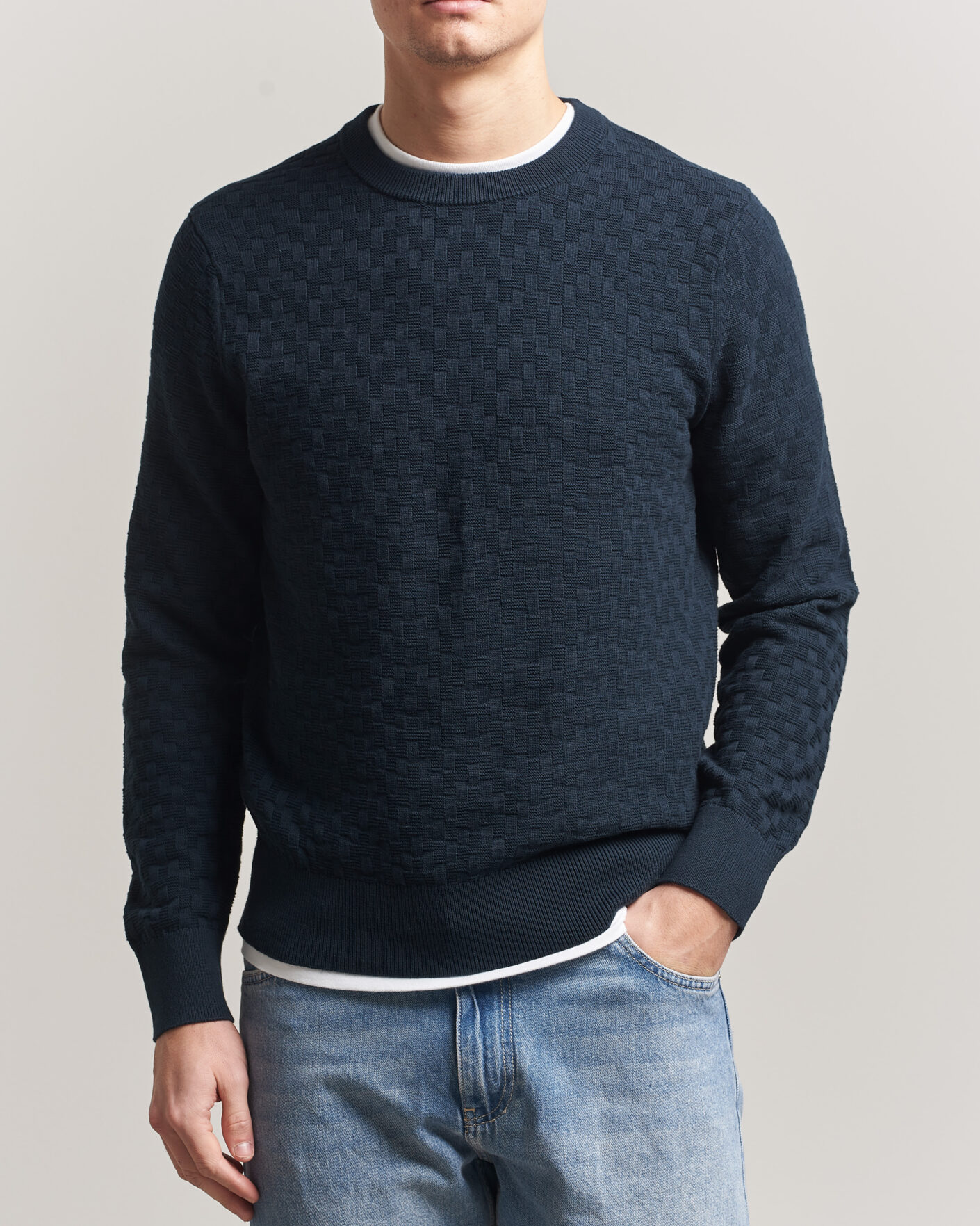 Herren | Pullover | J.Lindeberg | Arthur Knit Cotton Sweater JL Navy