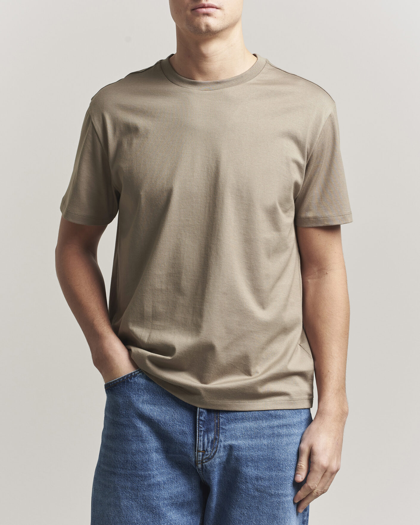 Herren | T-Shirts | J.Lindeberg | Sid Basic T-Shirt Brindle
