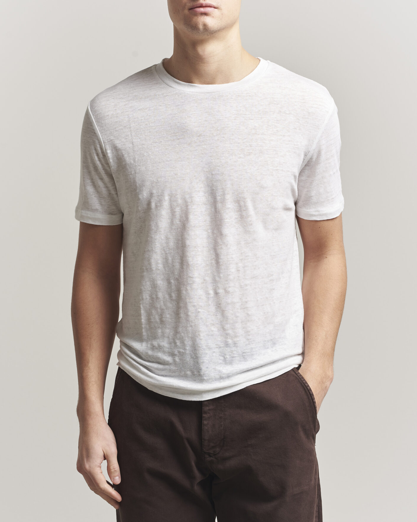 Herren | T-Shirts | J.Lindeberg | Coma Linen T-Shirt White