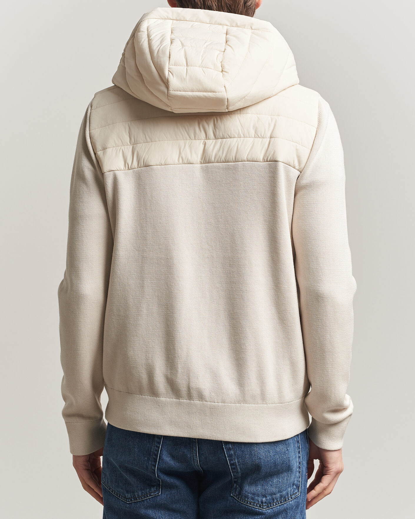 Herren | Jacken | J.Lindeberg | Ebbe Hybrid Knit Hoodie Moonbeam