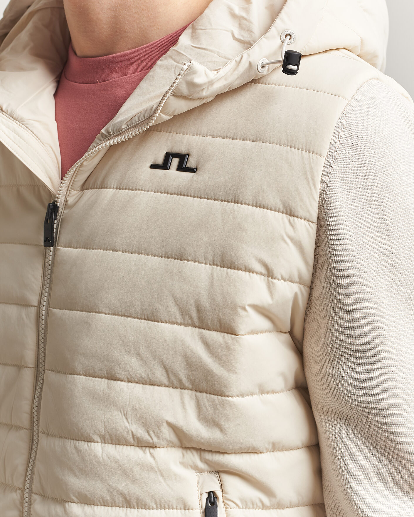 Herren | Jacken | J.Lindeberg | Ebbe Hybrid Knit Hoodie Moonbeam